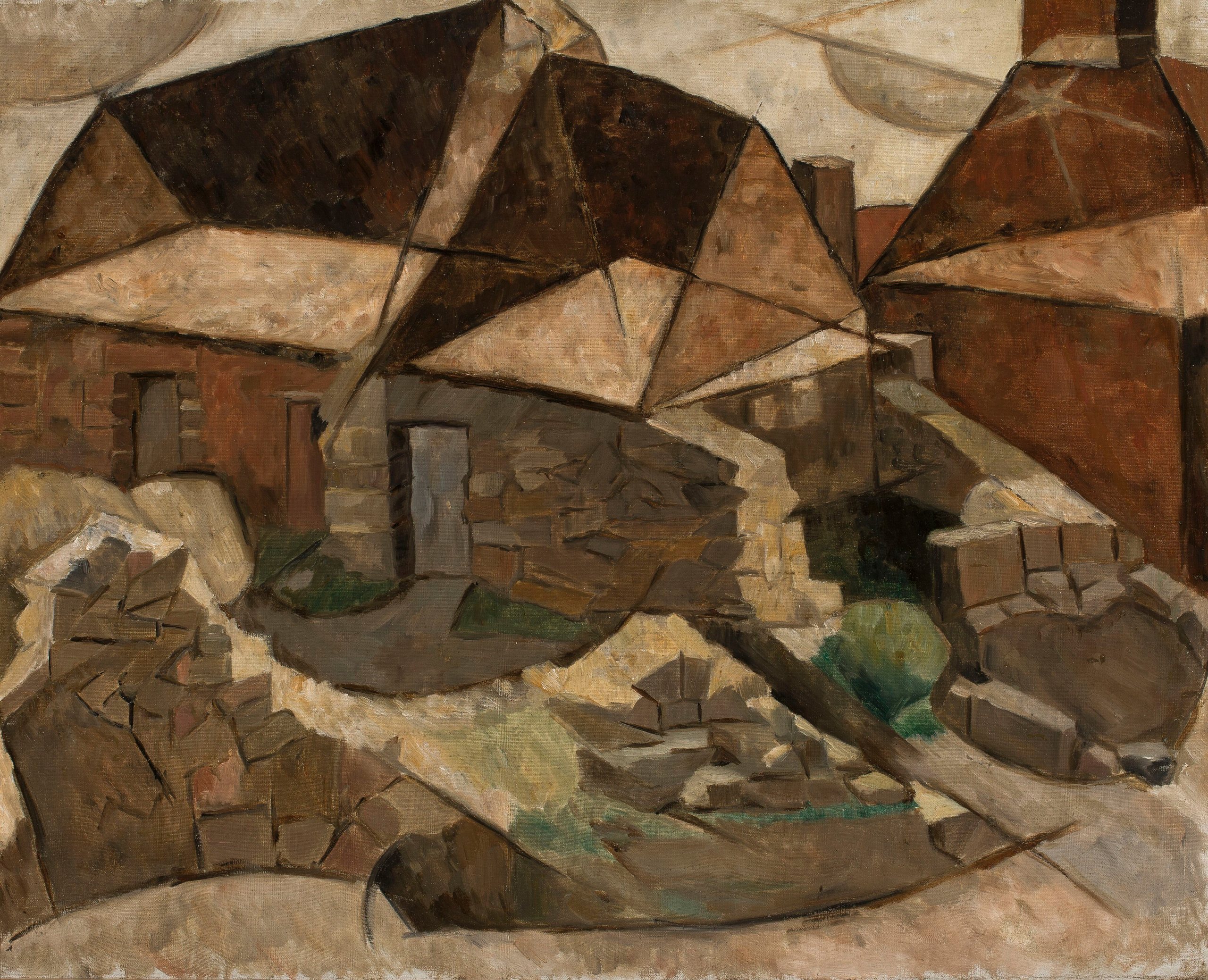 《风景与房屋》（Landscape with houses）｜塔德乌什·马科夫斯基 Tadeusz Makowski｜1913