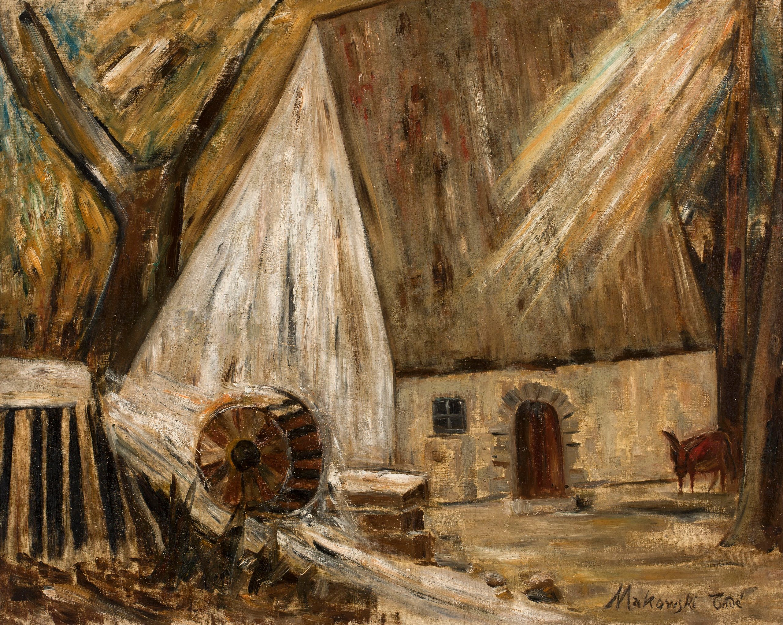 《磨坊（位于巴奈）》（Mill (in Banay)）｜塔德乌什·马科夫斯基 Tadeusz Makowski｜1928