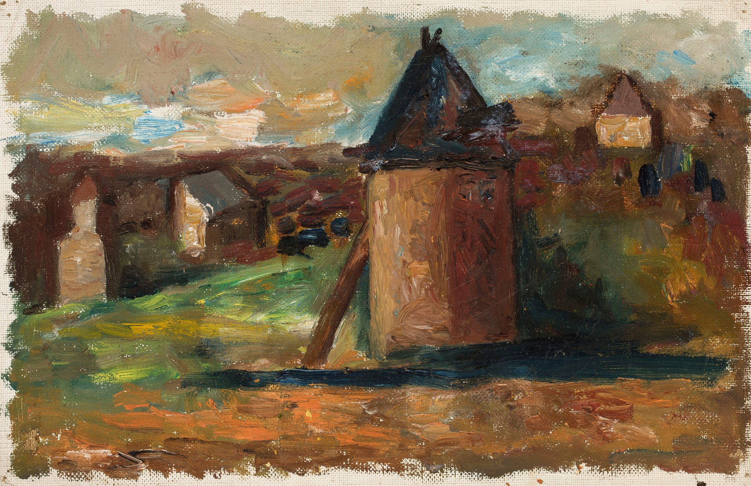 《景观与城市建筑》（Landscape with urban buildings）｜塔德乌什·马科夫斯基 Tadeusz Makowski｜1931