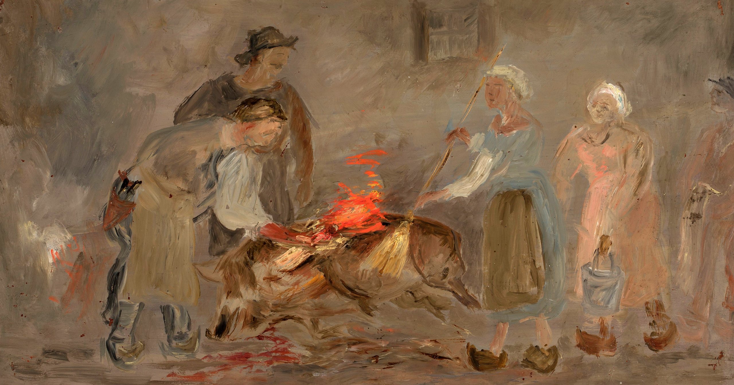 《猪肉加热》（Pork heating）｜塔德乌什·马科夫斯基 Tadeusz Makowski｜1920