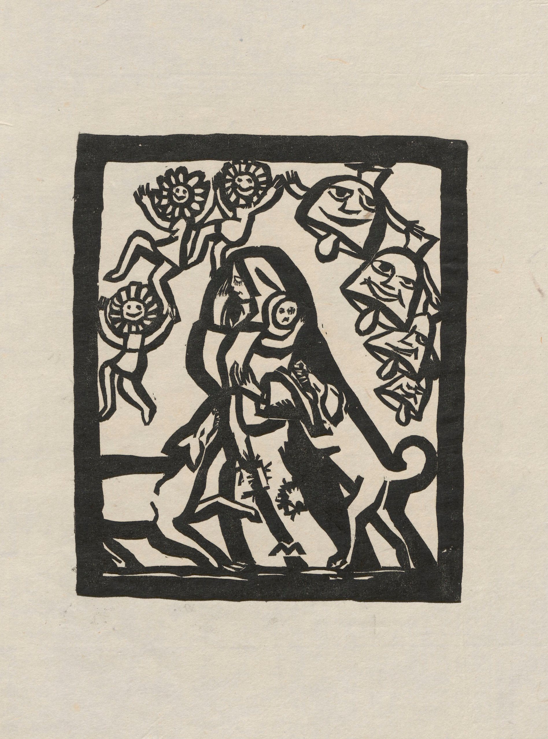 《贫困被狗袭击》（Poverty assailed by dogs）｜塔德乌什·马科夫斯基 Tadeusz Makowski｜1924