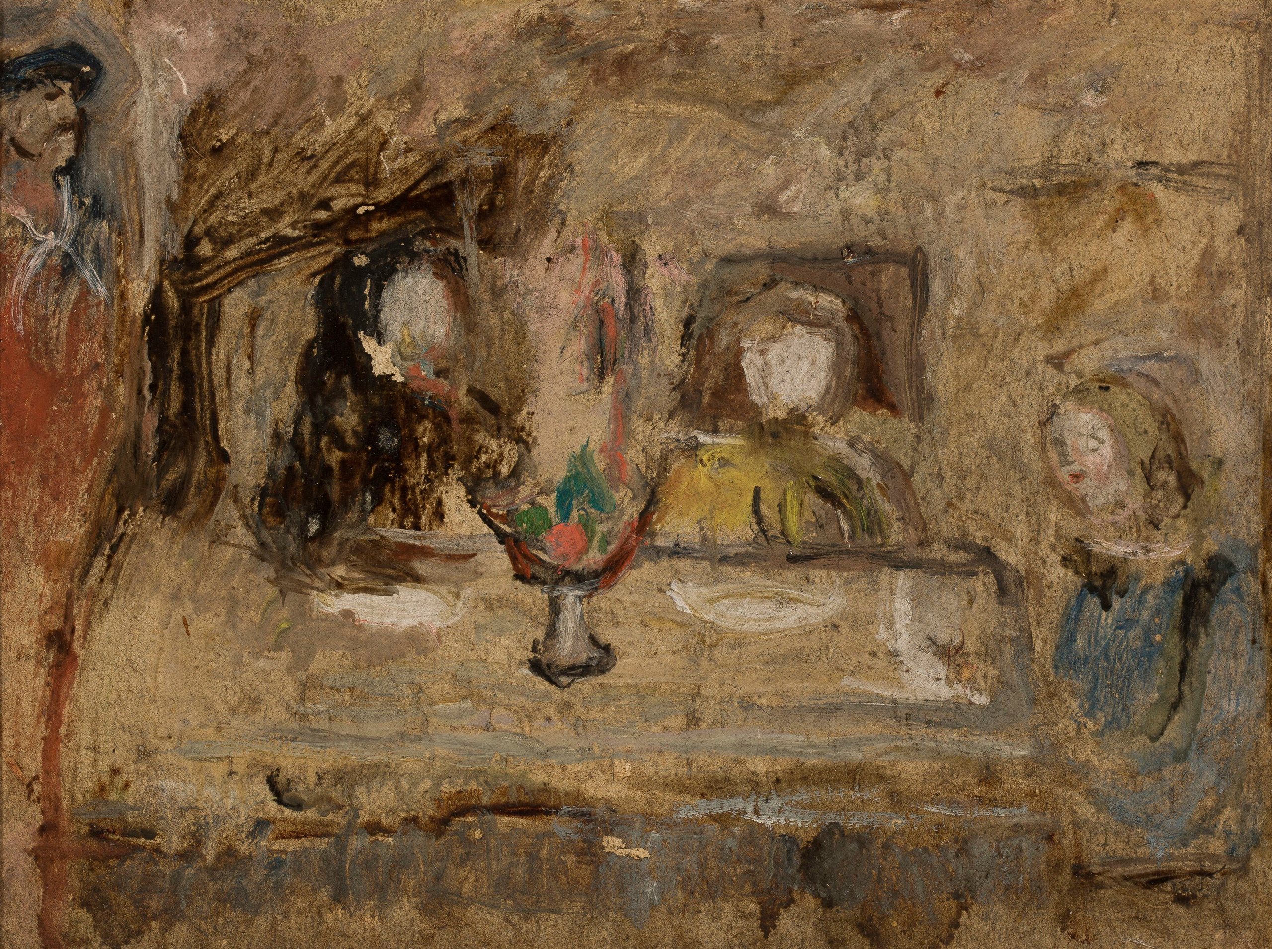 《在餐桌上》（At the table）｜塔德乌什·马科夫斯基 Tadeusz Makowski｜1919