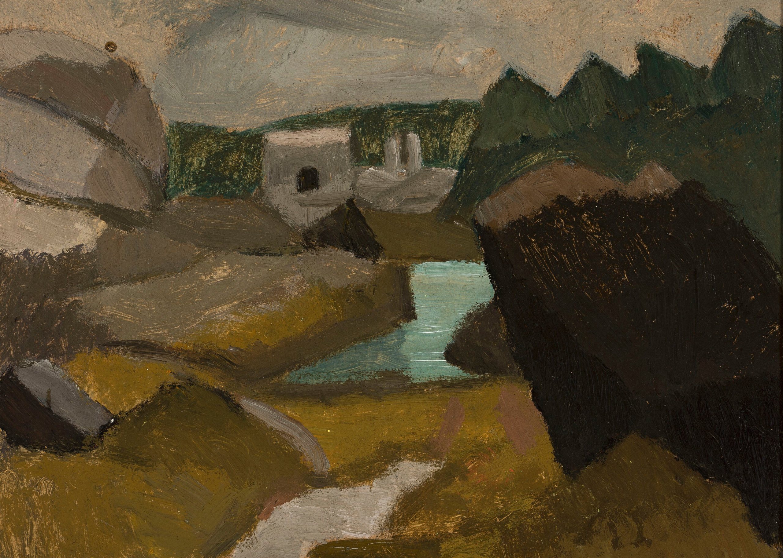 《与水的岩石景观》（Rocky landscape with water）｜塔德乌什·马科夫斯基 Tadeusz Makowski｜1911