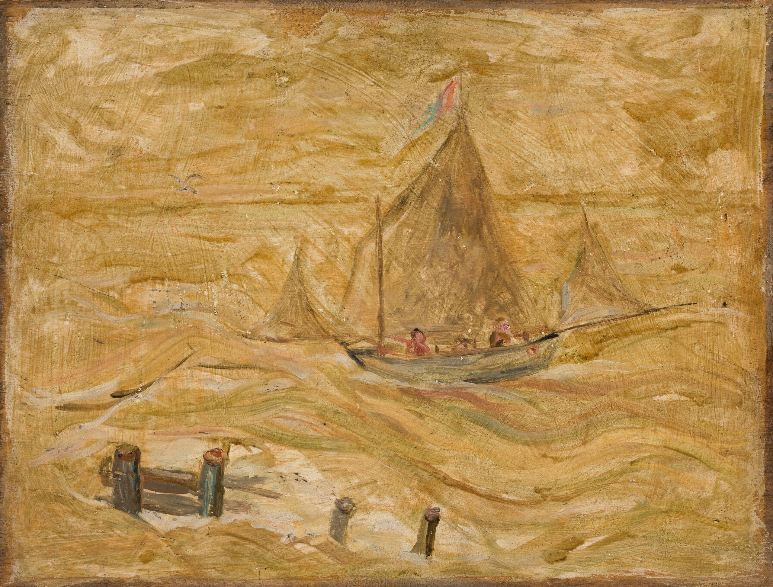 《海上的帆船》（Sailing boat on a sea）｜塔德乌什·马科夫斯基 Tadeusz Makowski｜1927