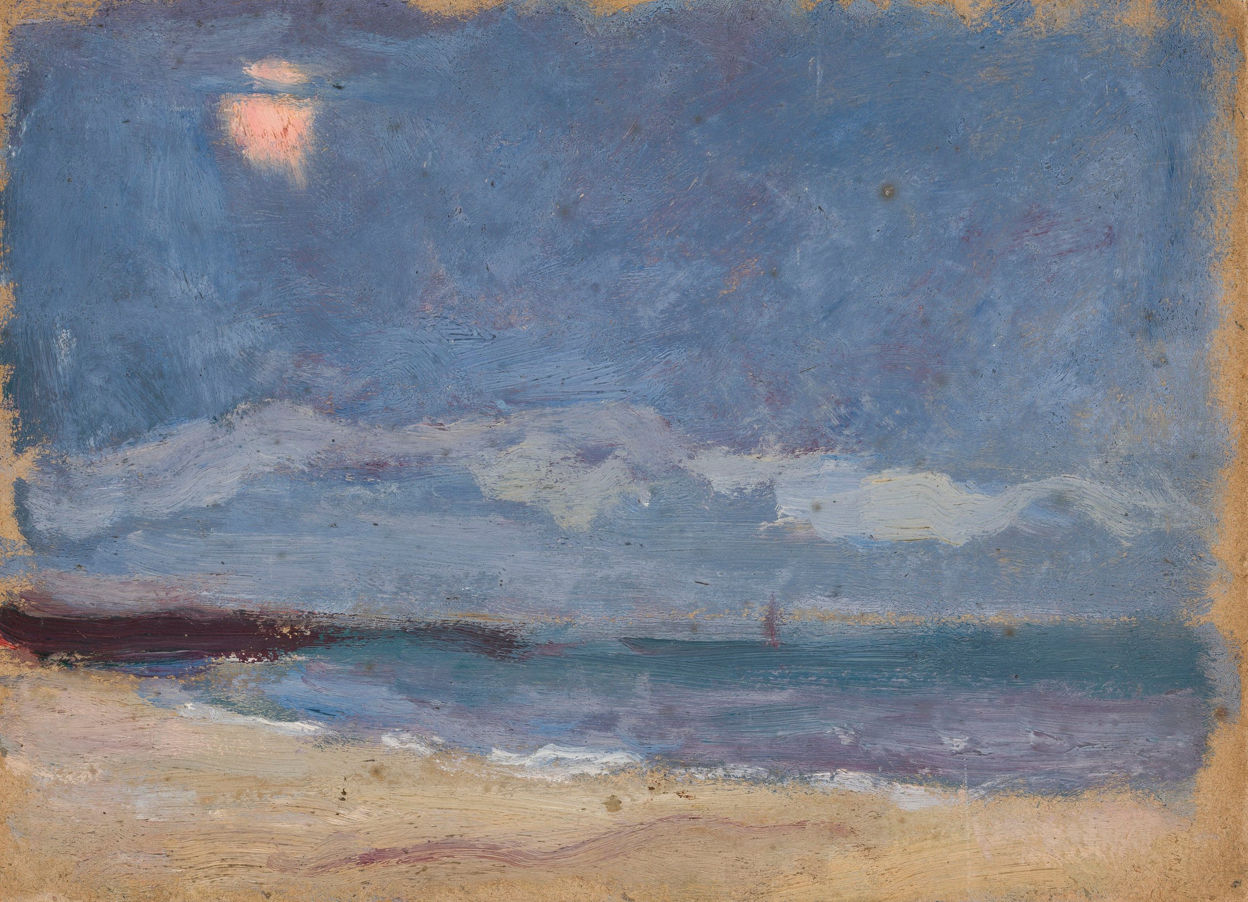 《海景（云层后面的太阳）》（Seascape (the sun behind a cloud)）｜塔德乌什·马科夫斯基 Tadeusz Makowski｜1910