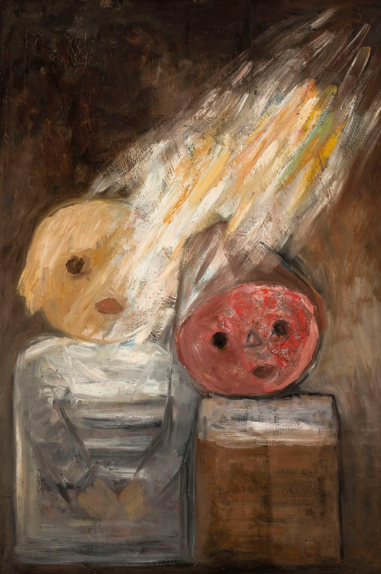 《拿着调色板的自画像》（Self-portrait with a palette）｜塔德乌什·马科夫斯基 Tadeusz Makowski｜1930