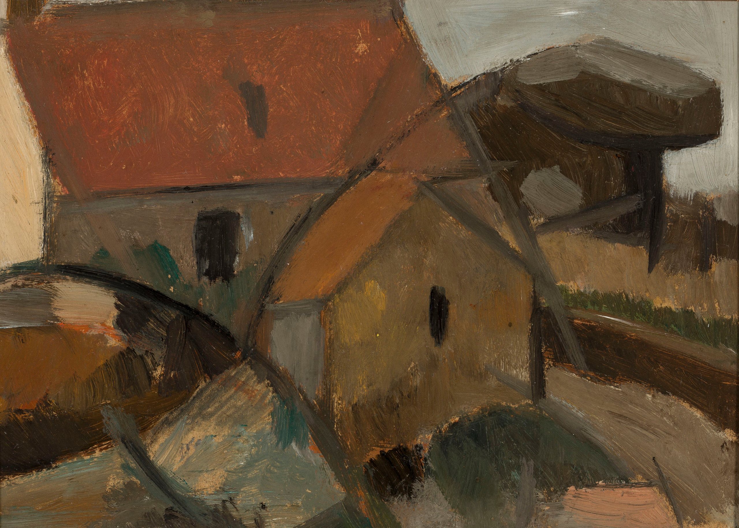 《有红色屋顶的小房子》（Small house with a red roof）｜塔德乌什·马科夫斯基 Tadeusz Makowski｜1911