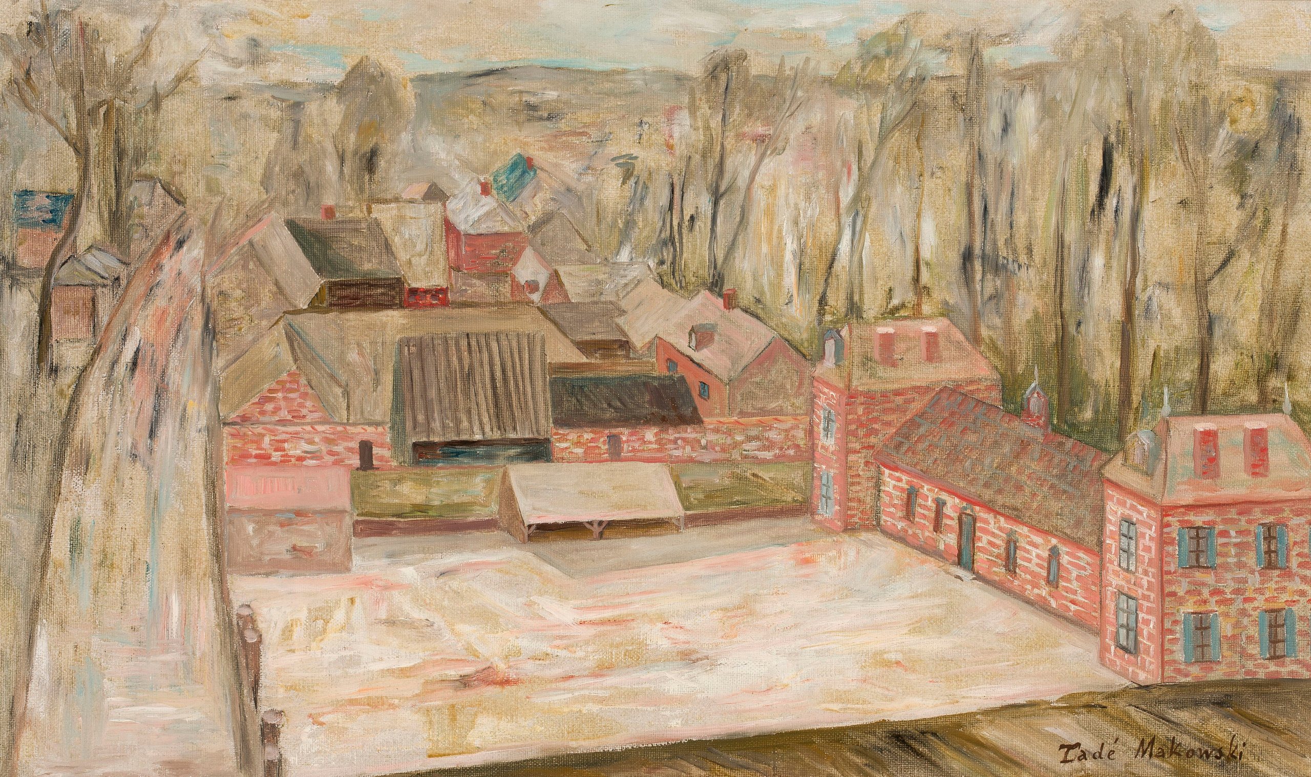 《一个小镇的景色》（View of a small town）｜塔德乌什·马科夫斯基 Tadeusz Makowski｜1926
