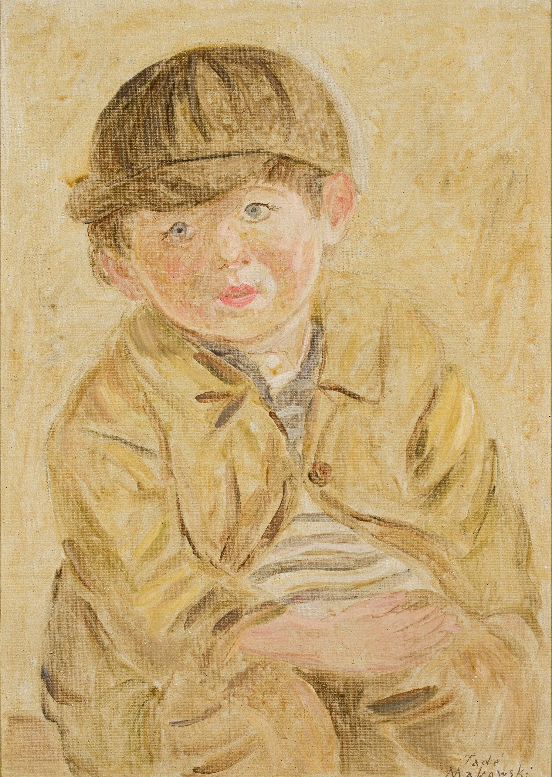 《戴着遮阳帽的男孩》（Boy in a visored cap）｜塔德乌什·马科夫斯基 Tadeusz Makowski｜1923