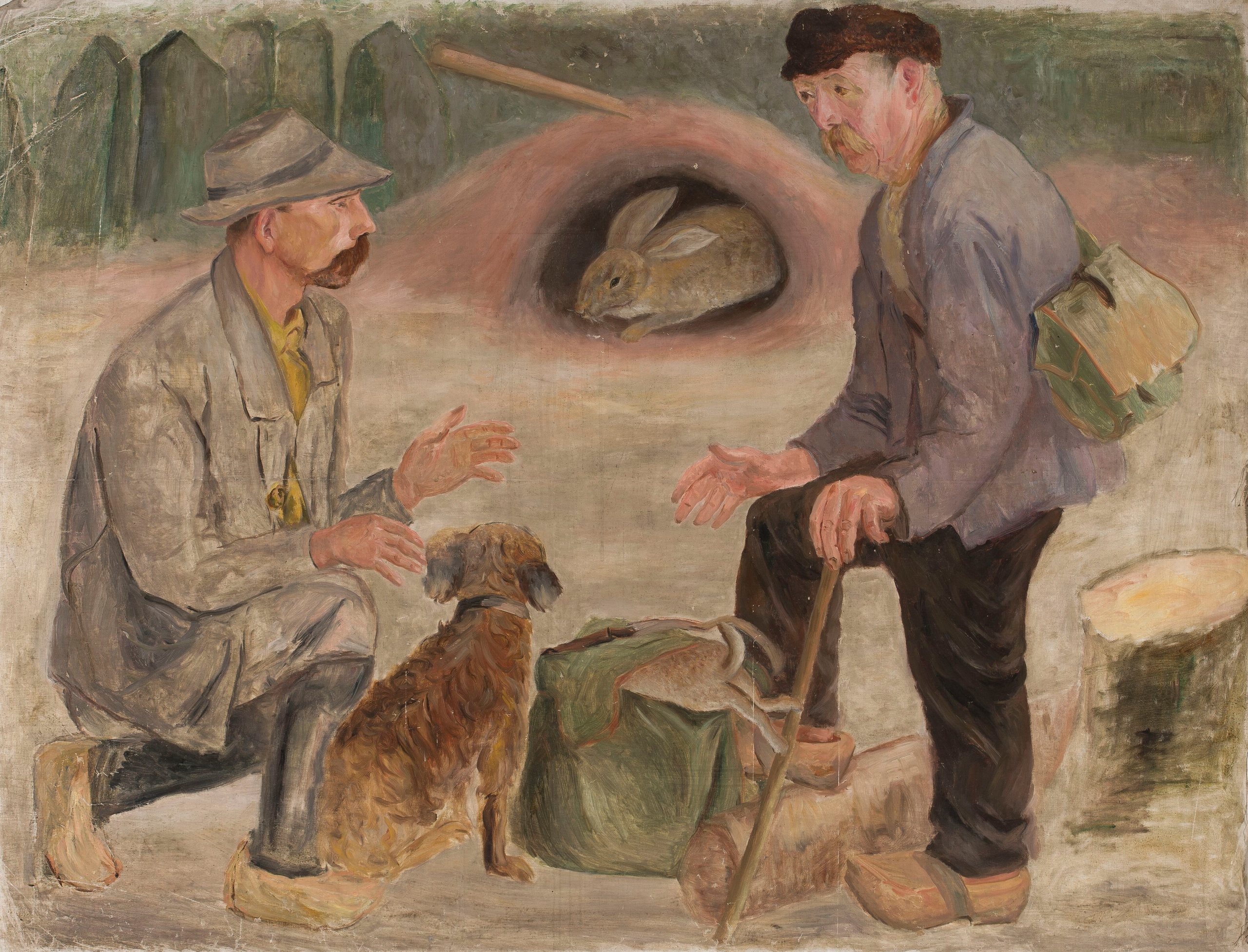 《与猎人的对话》（Conversation with a hunter）｜塔德乌什·马科夫斯基 Tadeusz Makowski｜1925