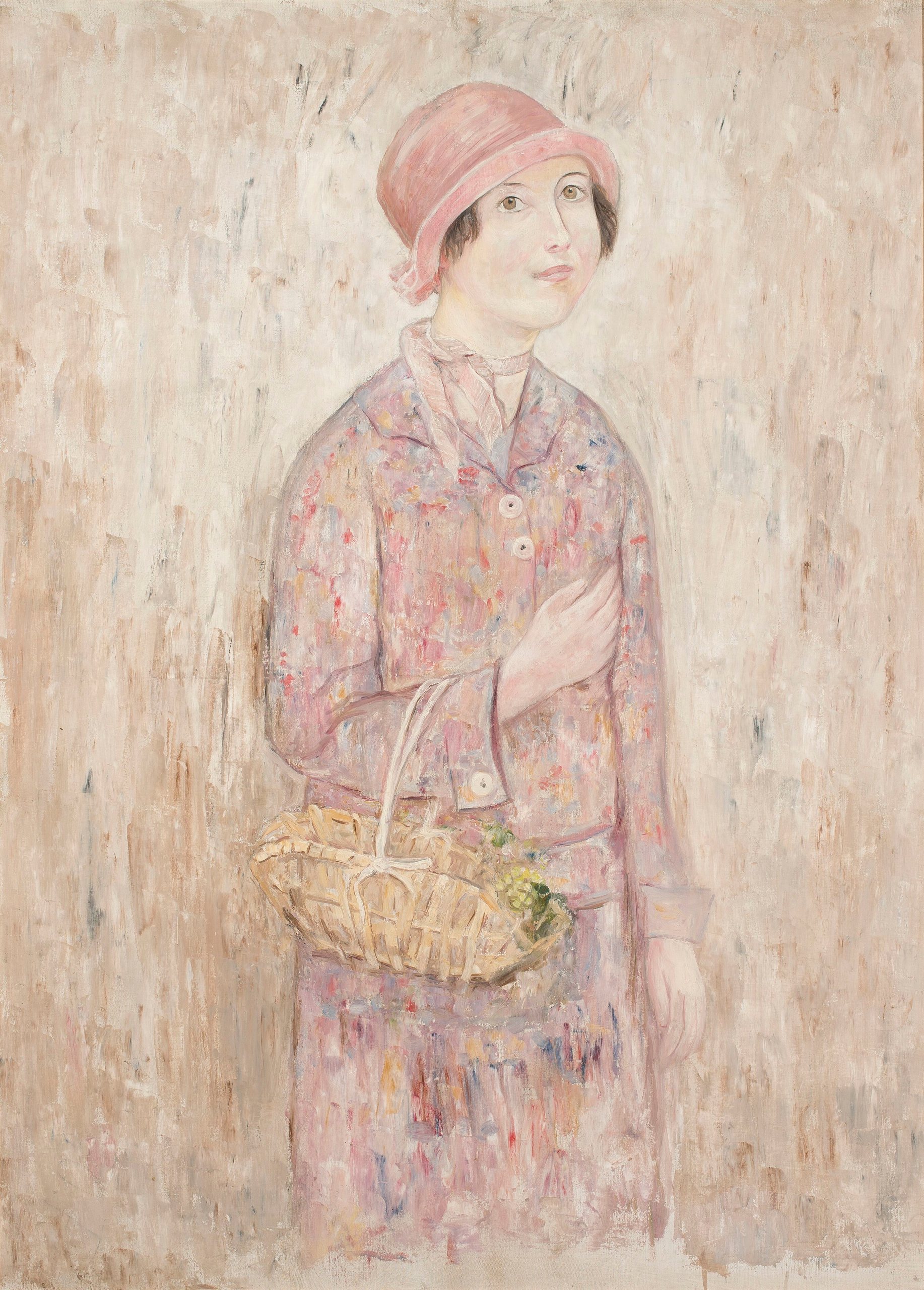 《戴着粉色帽子的女孩》（Girl in a pink hat）｜塔德乌什·马科夫斯基 Tadeusz Makowski｜1927