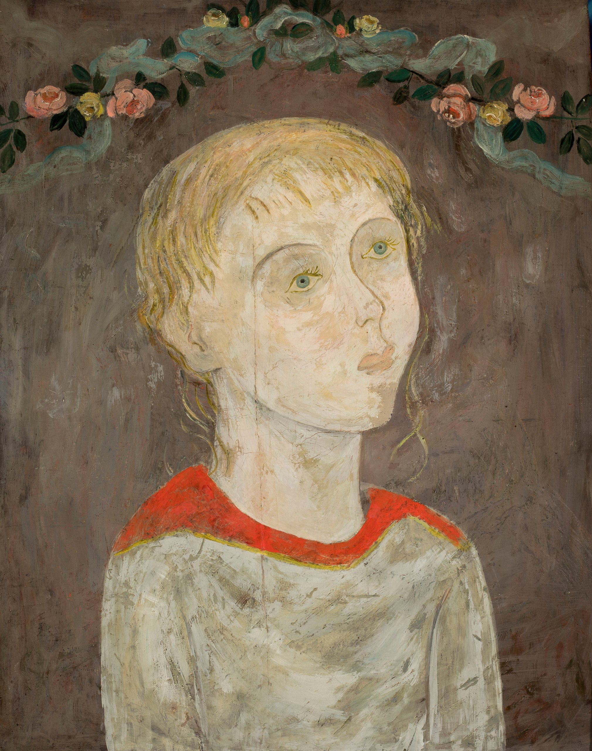 《带着花环的女孩》（Girl with a garland of flowers）｜塔德乌什·马科夫斯基 Tadeusz Makowski｜1922