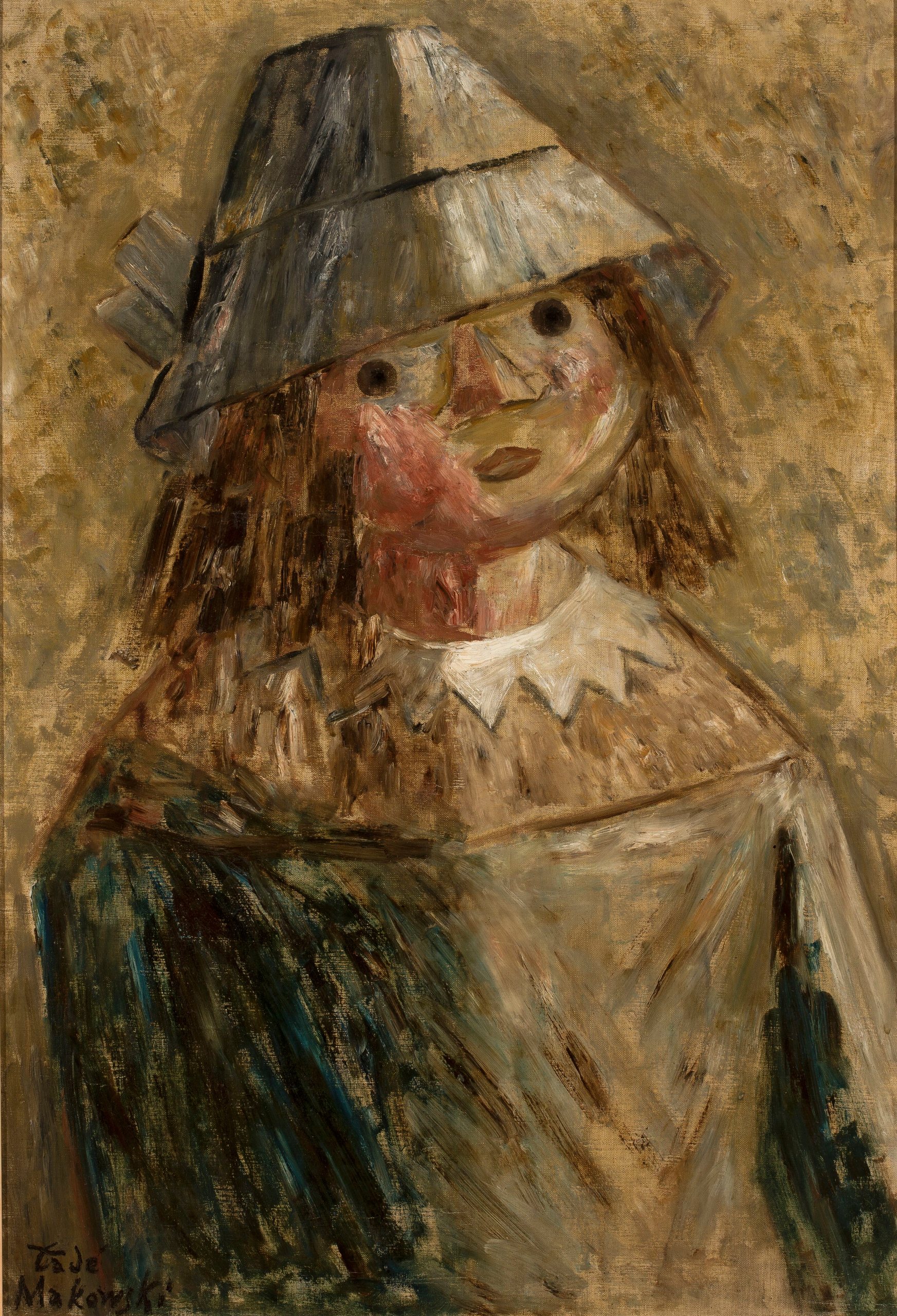 《戴帽子的小女孩（菲力特）》（Little Girl with a Hat (Fillette)）｜塔德乌什·马科夫斯基 Tadeusz Makowski｜1928