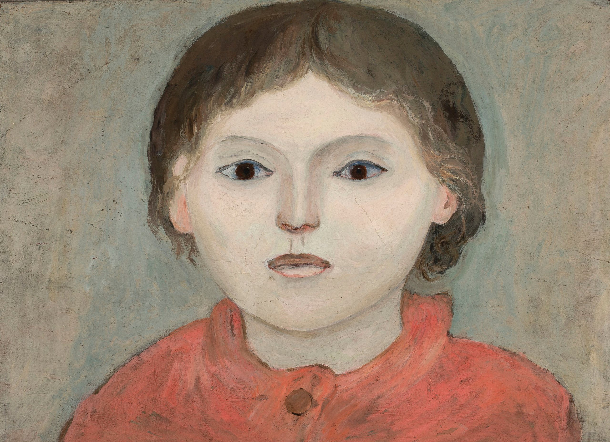 《一个穿着橙色衣服的女孩》（A girl in an orange dress）｜塔德乌什·马科夫斯基 Tadeusz Makowski｜1922
