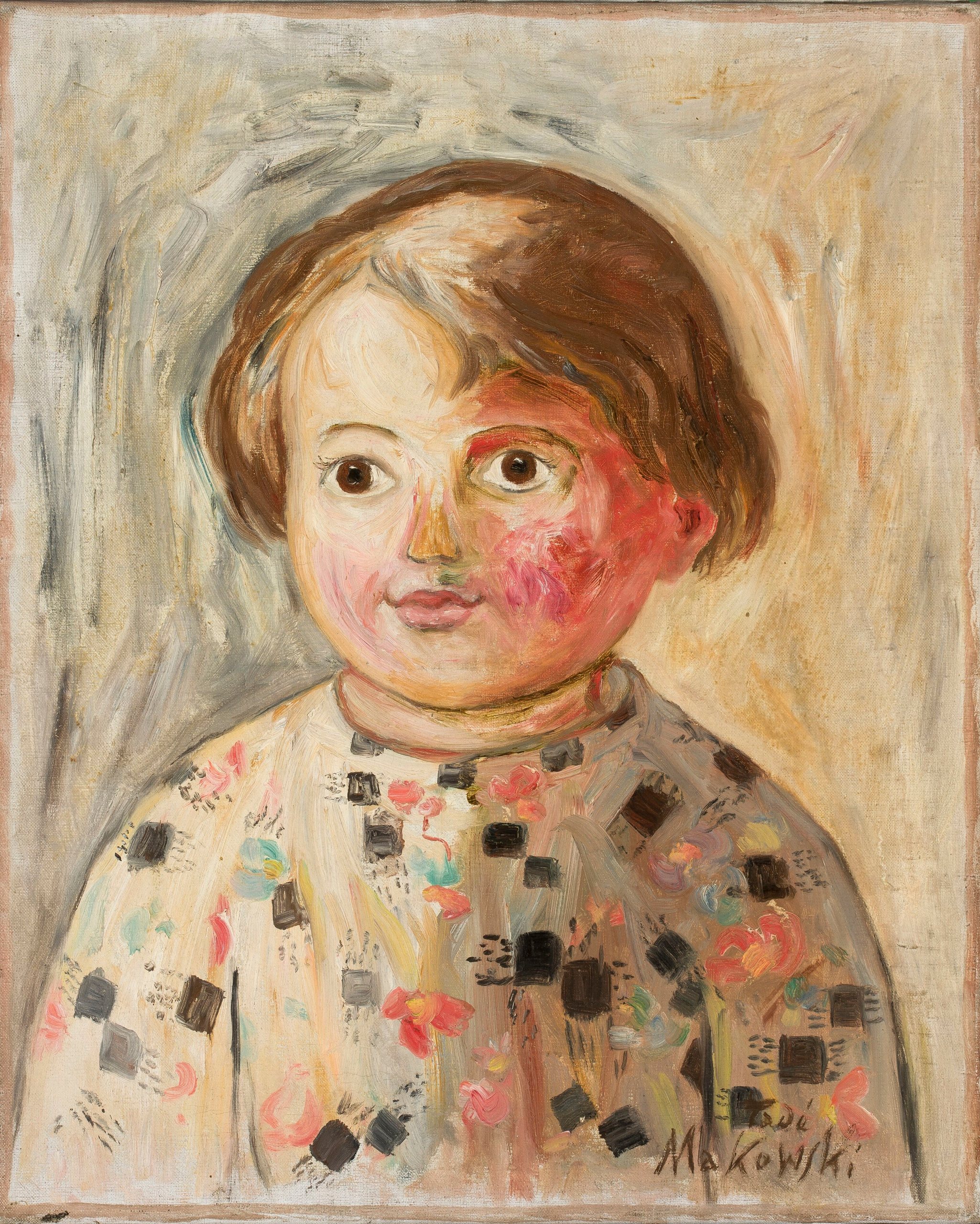 《脸颊红润的女孩》（A girl with a rosy cheek）｜塔德乌什·马科夫斯基 Tadeusz Makowski｜1925