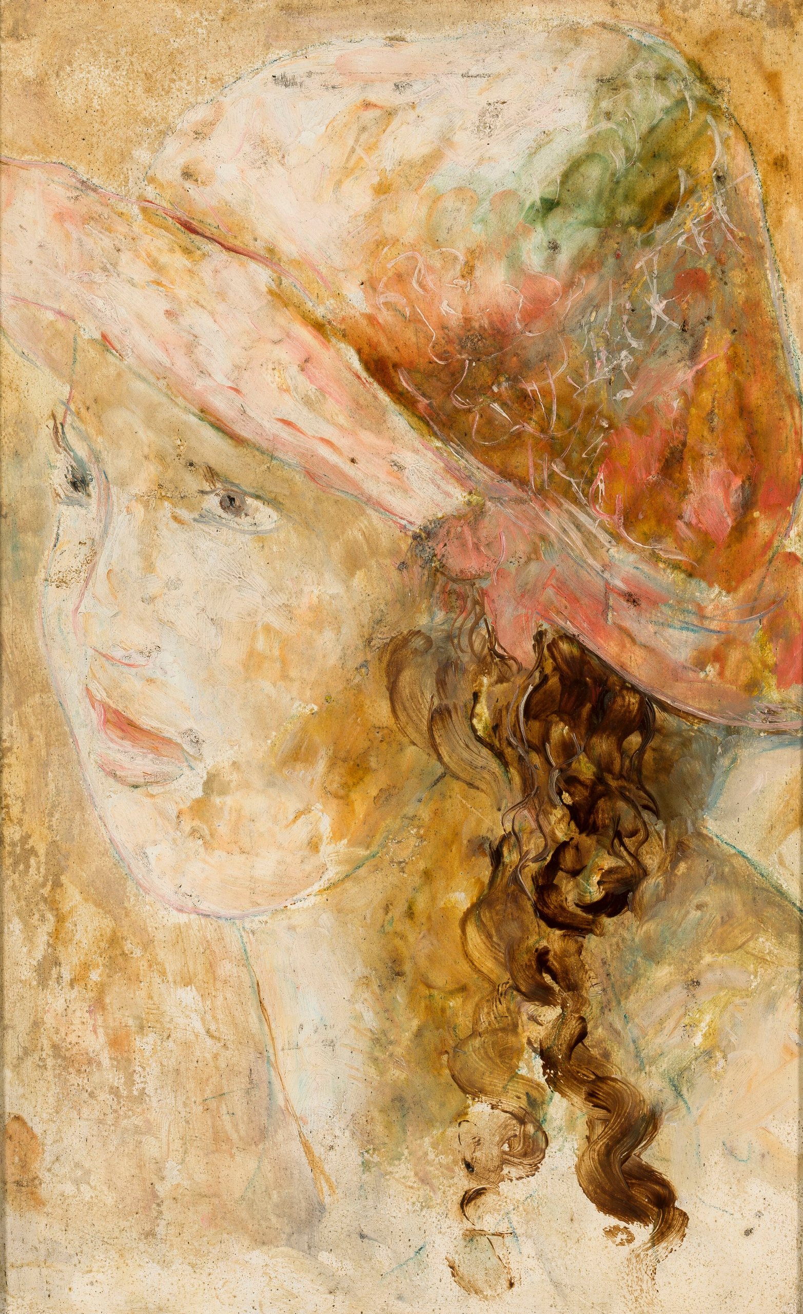 《女生小卷发发型》（A girl's head in curls）｜塔德乌什·马科夫斯基 Tadeusz Makowski｜1922