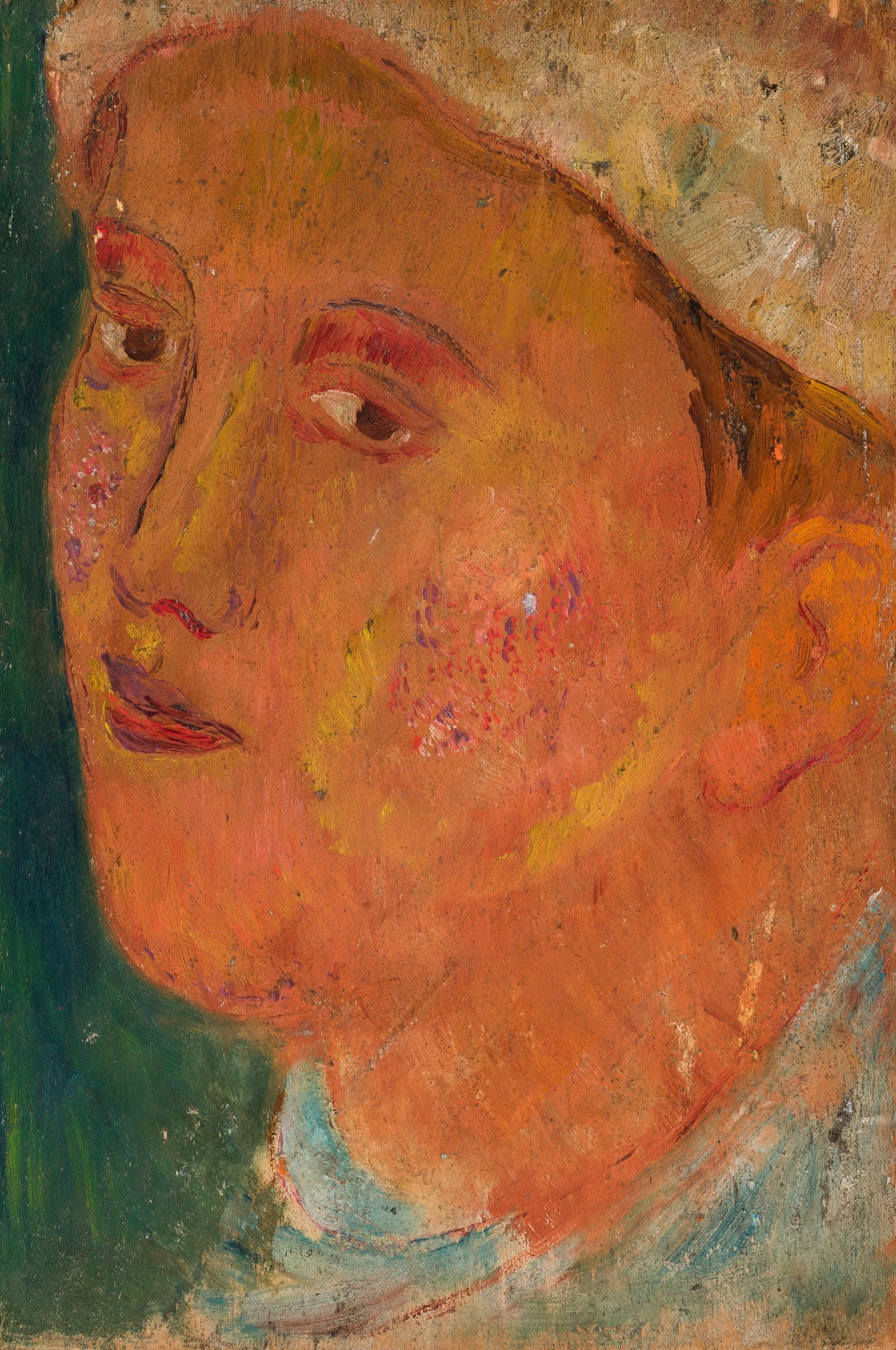 《戴帽子的女孩头像》（Head of a girl in a hat）｜塔德乌什·马科夫斯基 Tadeusz Makowski｜1919