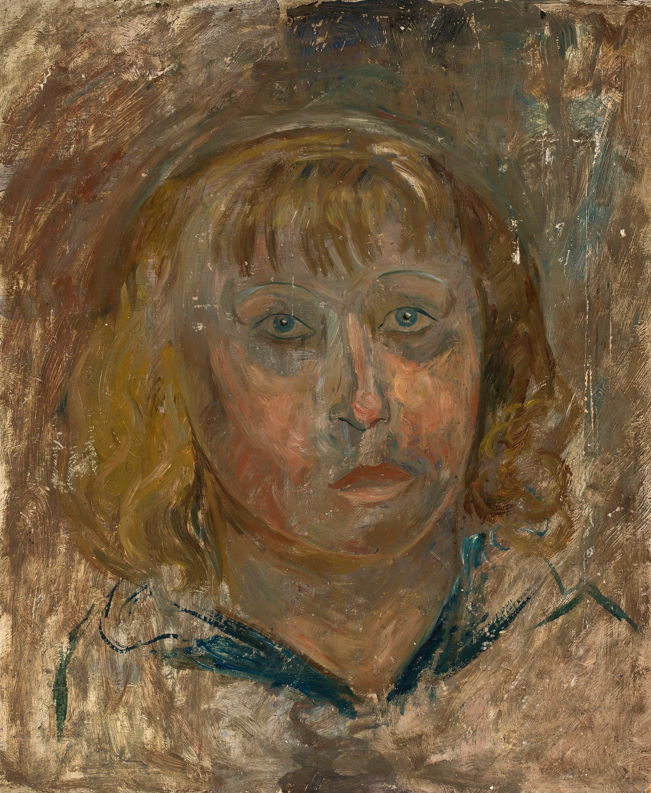 《刘海女生头像》（Head of a girl with a fringe）｜塔德乌什·马科夫斯基 Tadeusz Makowski｜1919