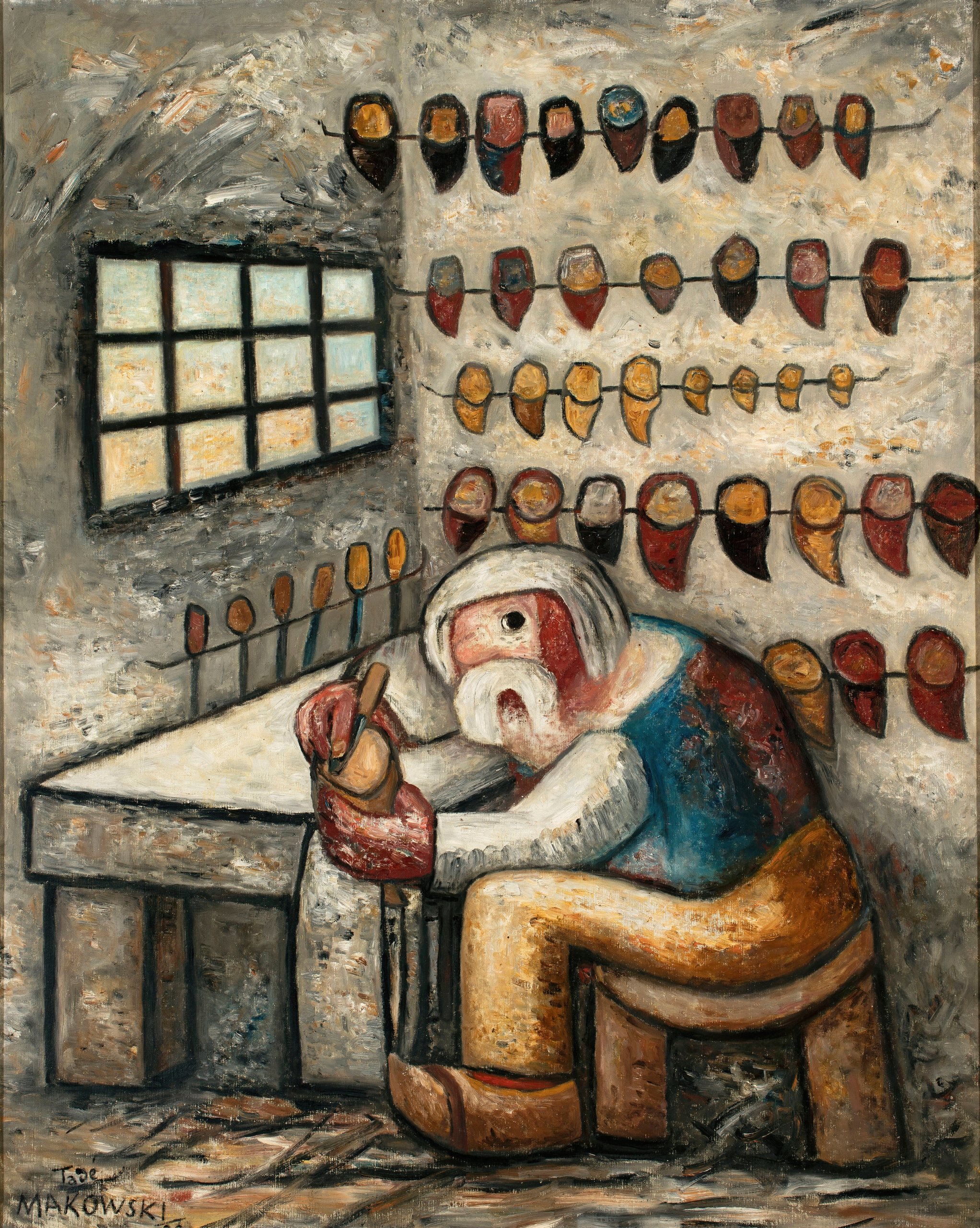 《洗澡时》（In a bath）｜塔德乌什·马科夫斯基 Tadeusz Makowski｜1930