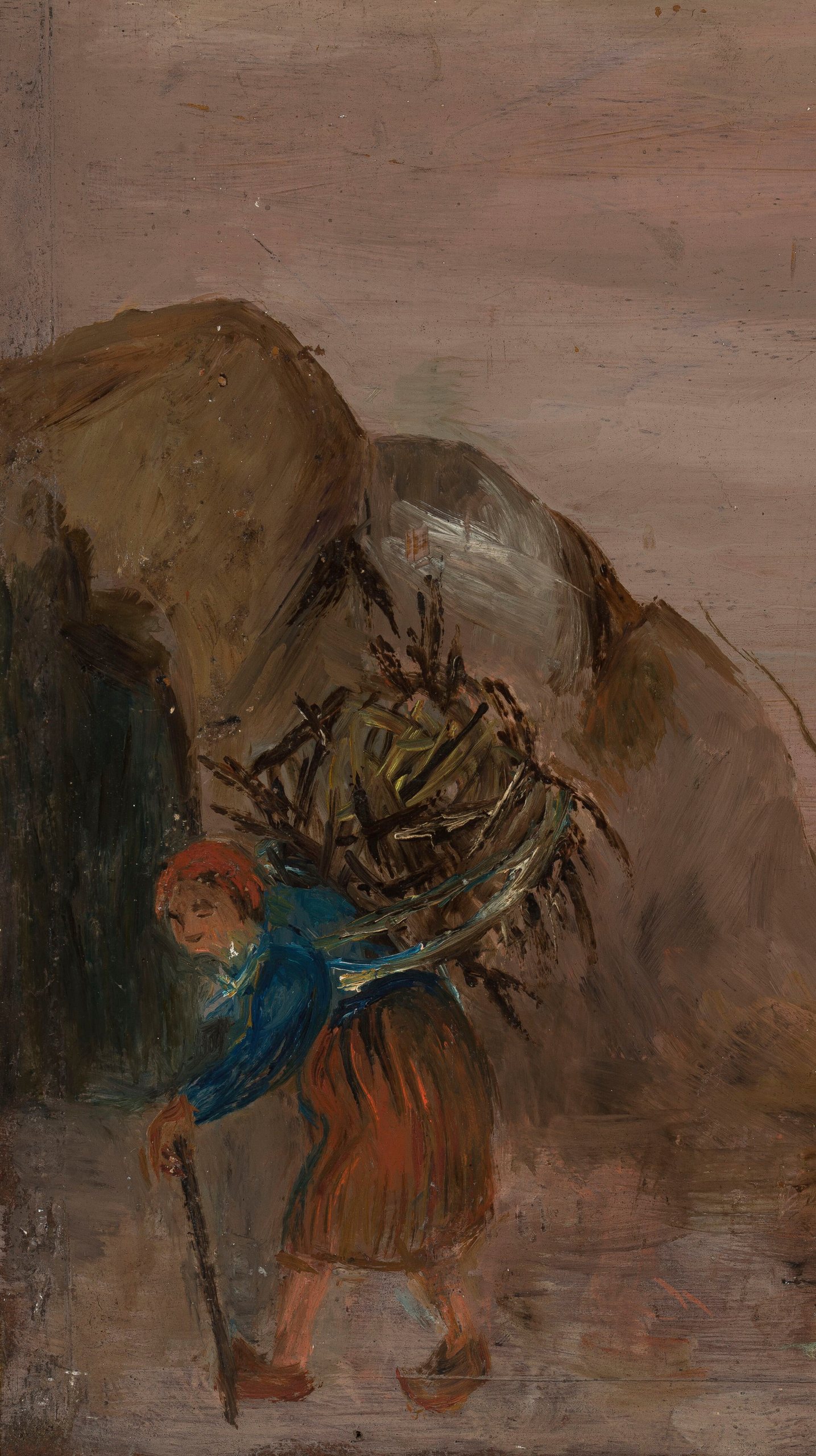 《携带草丛的小女孩》（Little girl carrying brushwood）｜塔德乌什·马科夫斯基 Tadeusz Makowski｜1920