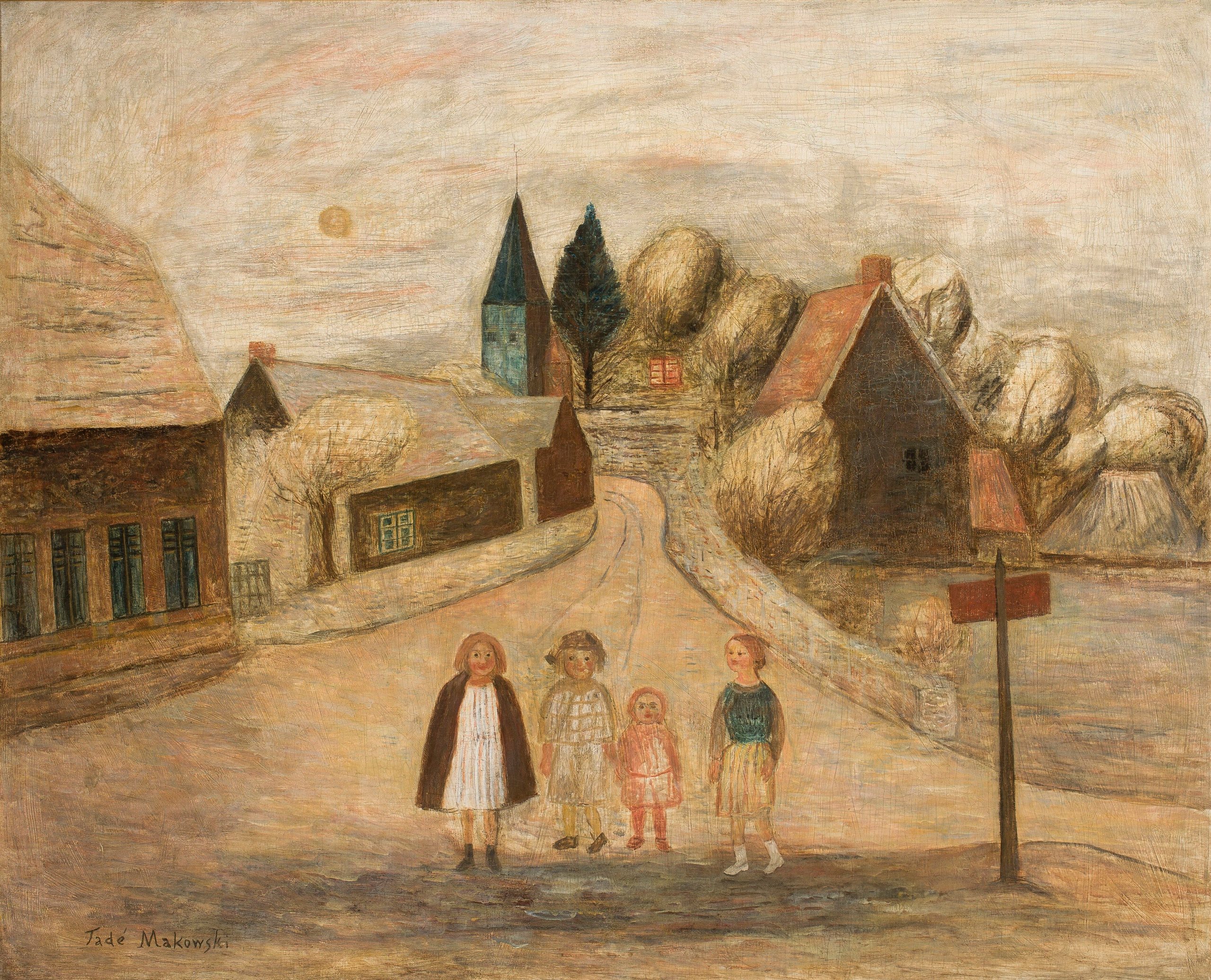 《诺曼风景（布勒伊蓬）》（Norman landscape (Breuilpont)）｜塔德乌什·马科夫斯基 Tadeusz Makowski｜1927
