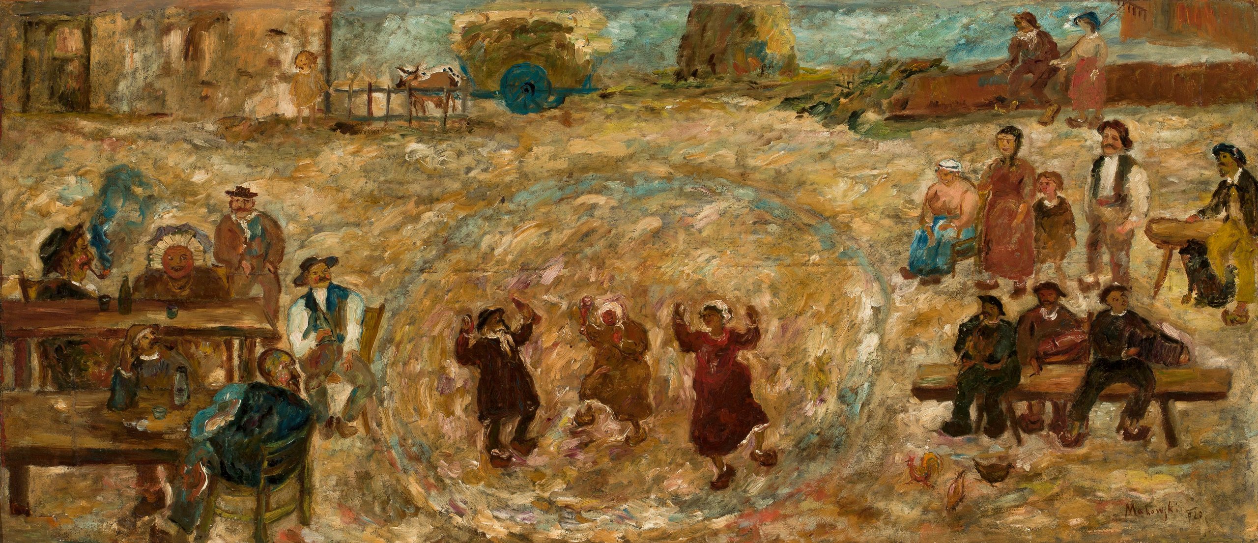《在一个村庄里玩耍》（Play in a village）｜塔德乌什·马科夫斯基 Tadeusz Makowski｜1920