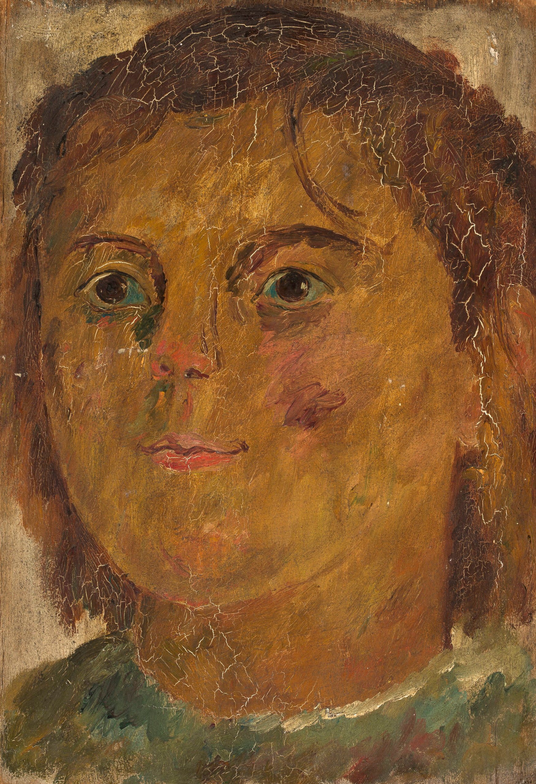 《一个小女孩的肖像研究》（Portrait study of a little girl）｜塔德乌什·马科夫斯基 Tadeusz Makowski｜1919