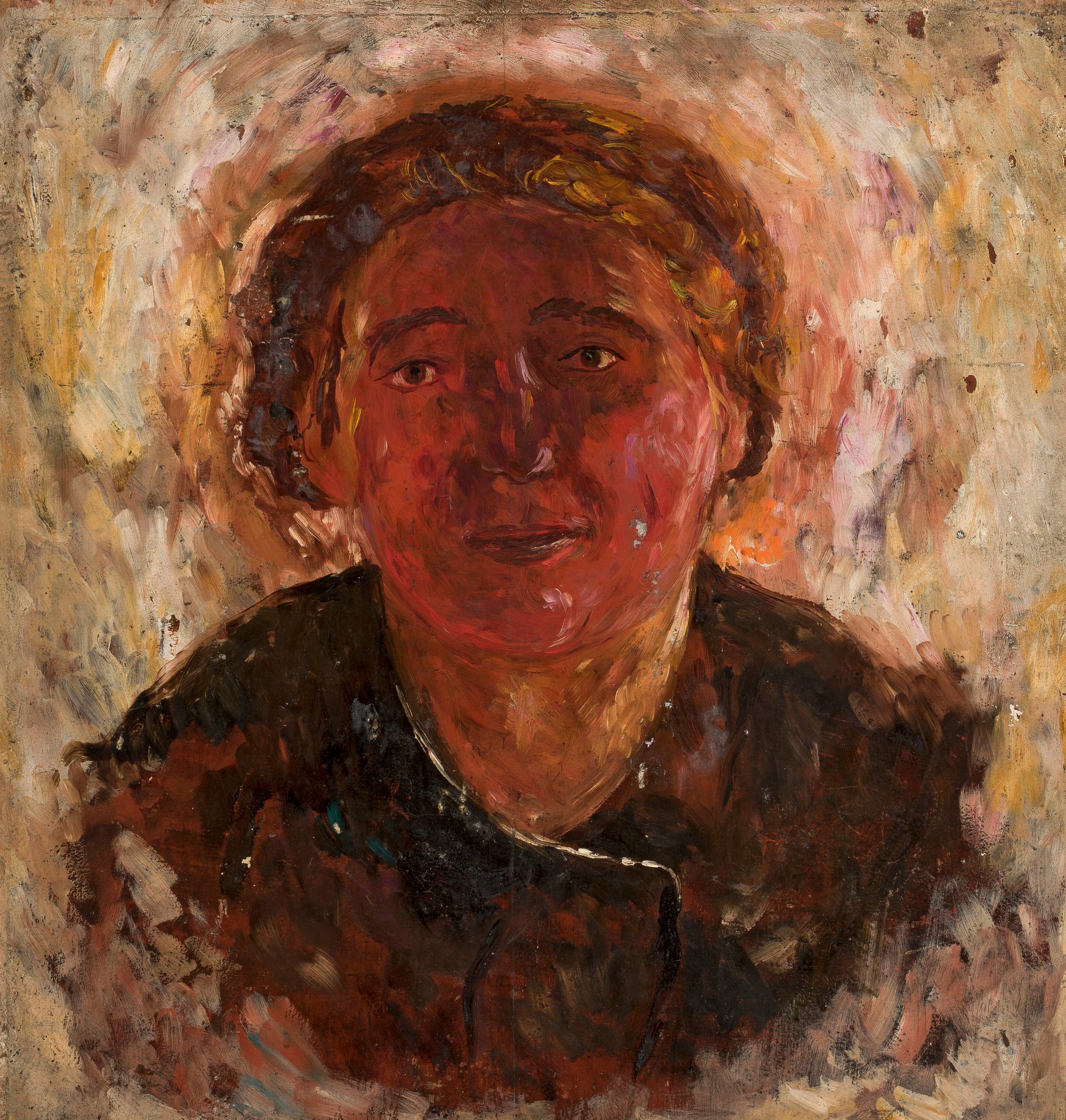 《对穿深色连衣裙的女人的研究》（Study of a woman in a dark dress）｜塔德乌什·马科夫斯基 Tadeusz Makowski｜1919
