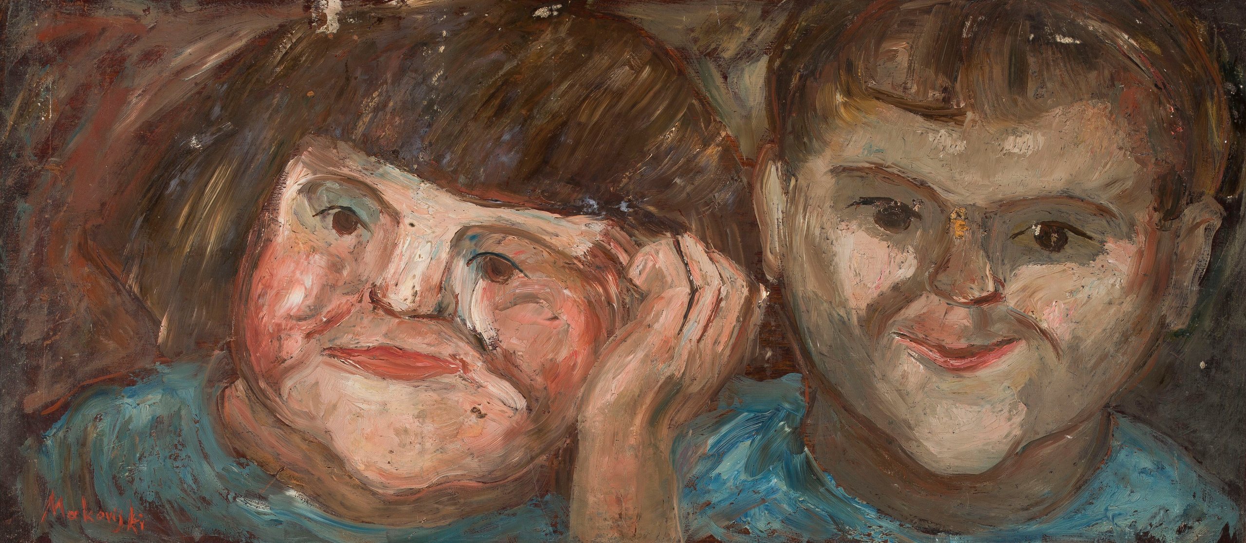 《两个孩子》（Two children）｜塔德乌什·马科夫斯基 Tadeusz Makowski｜1920