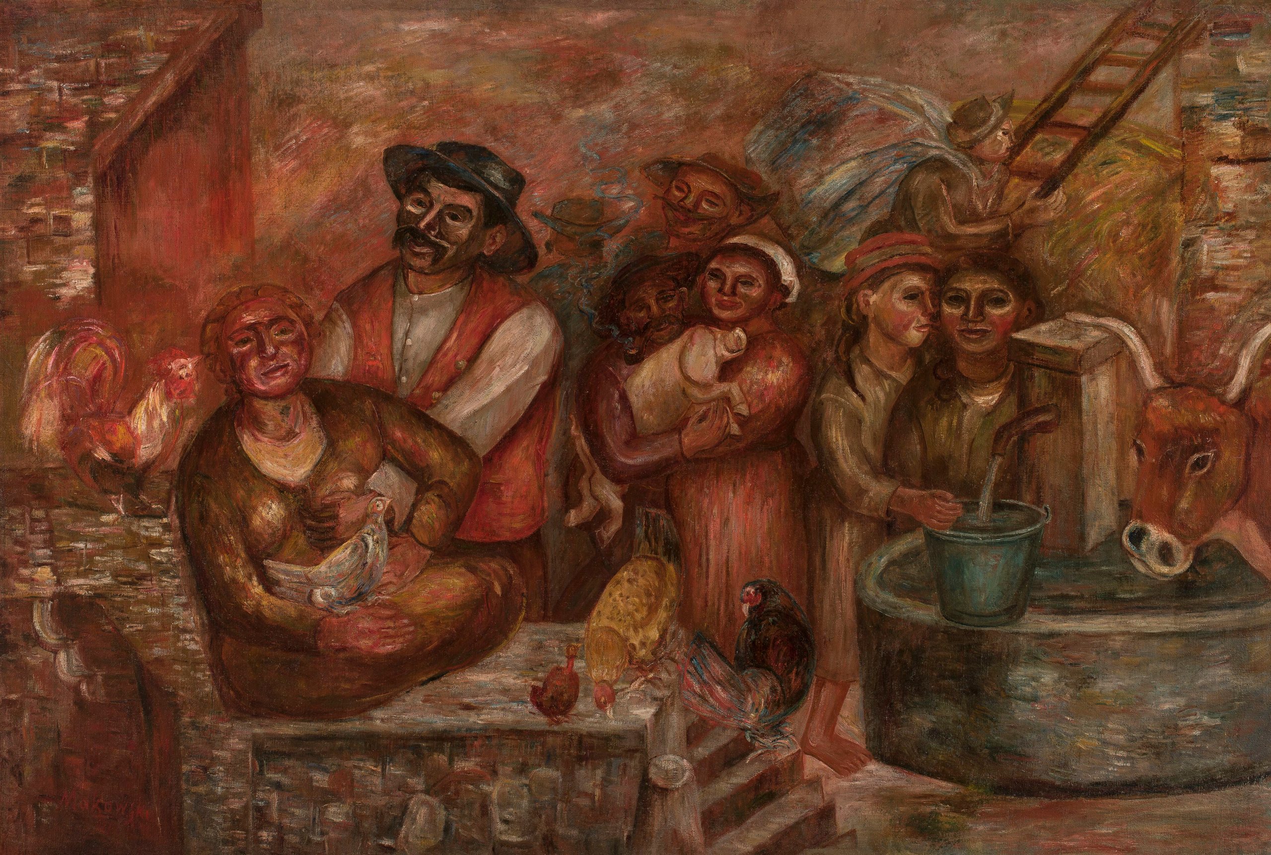 《村民》（Villagers）｜塔德乌什·马科夫斯基 Tadeusz Makowski｜1921