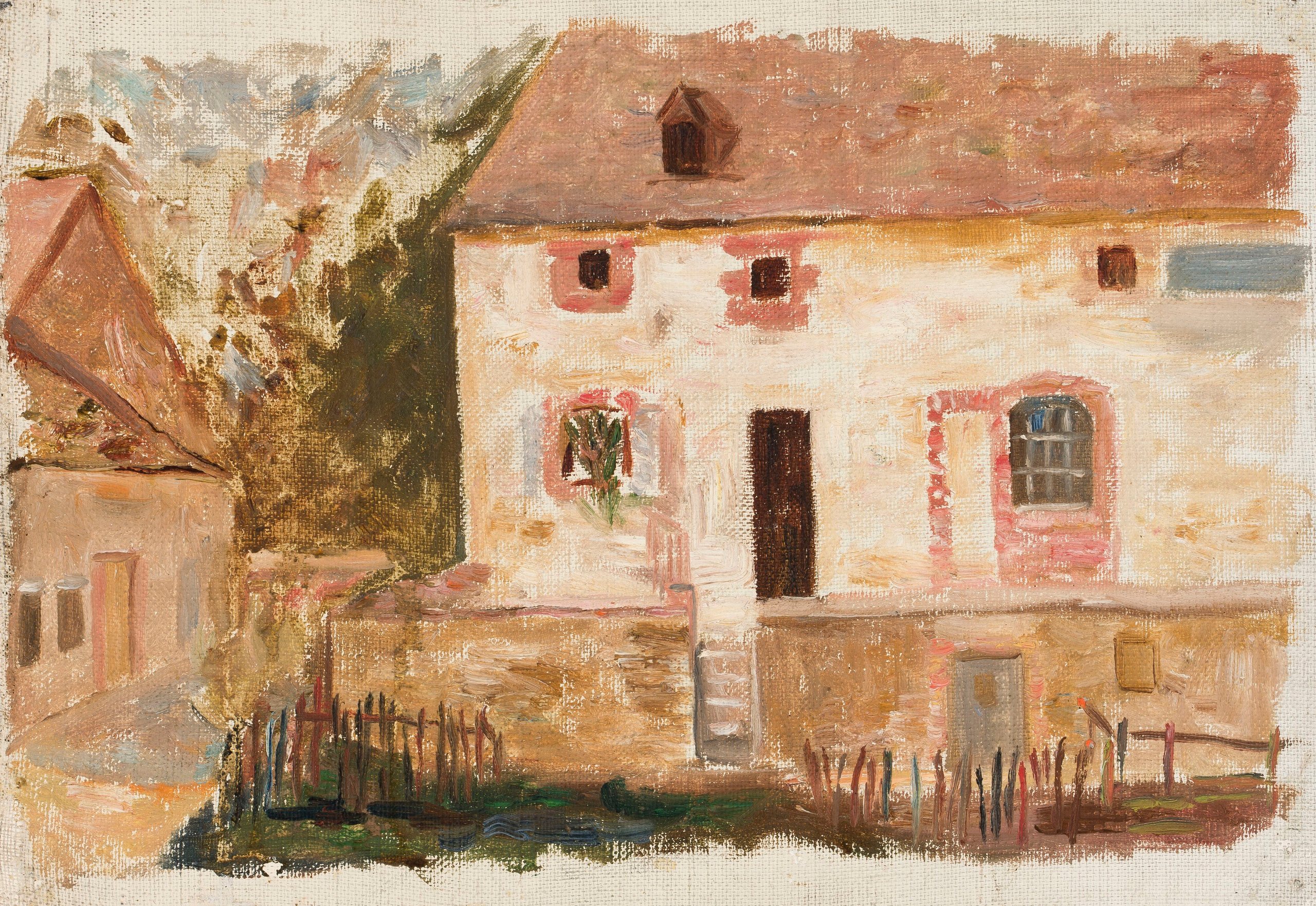 《有纠察队的房子》（House with pickets）｜塔德乌什·马科夫斯基 Tadeusz Makowski｜1924