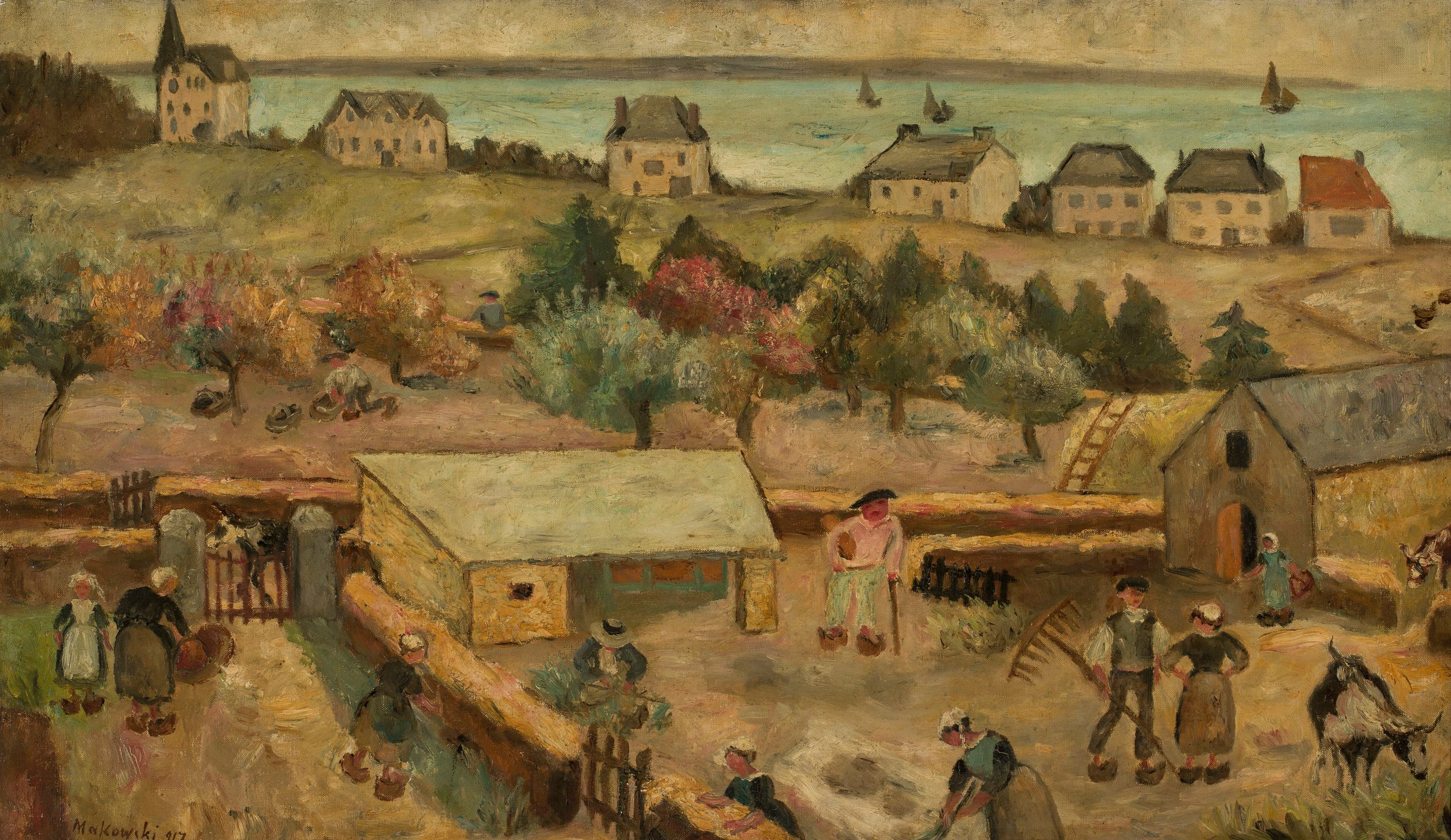 《克兰盖纳特农舍》（Farmhouse in Keranquernat）｜塔德乌什·马科夫斯基 Tadeusz Makowski｜1917