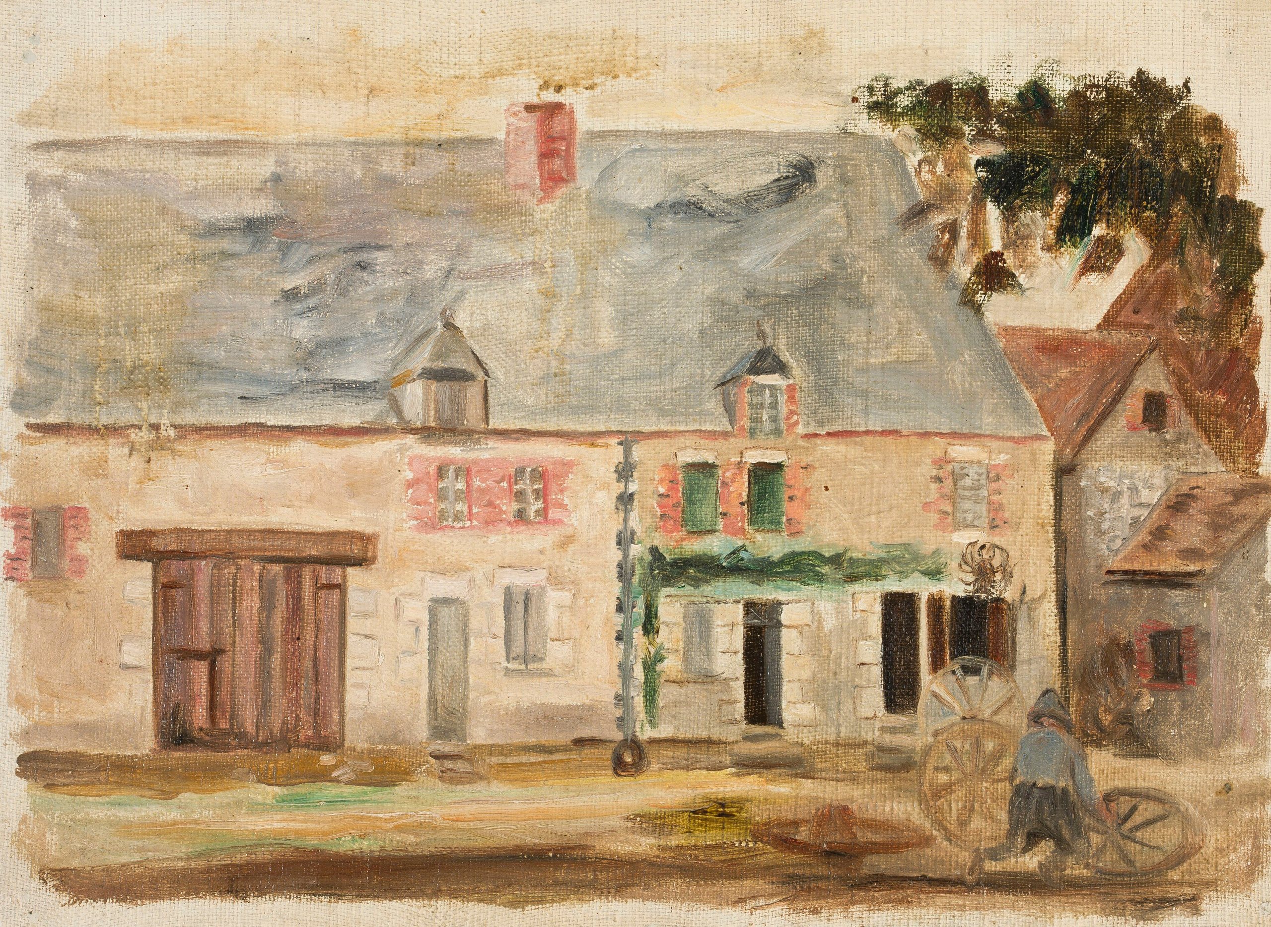 《Kołodziej 在房子前面》（Kołodziej in front of the house）｜塔德乌什·马科夫斯基 Tadeusz Makowski｜1924