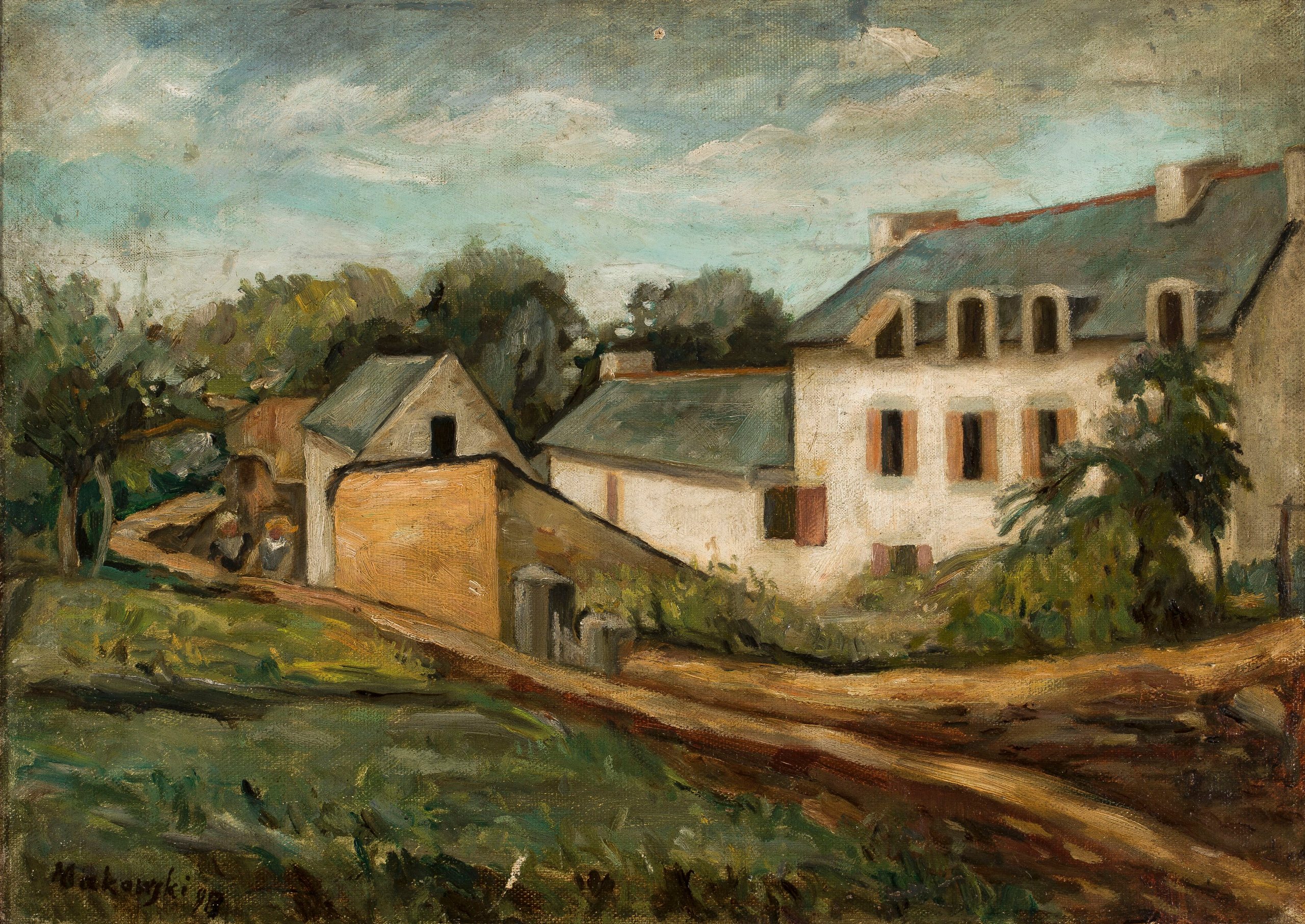 《勒普尔杜的风景》（Landscape from Le Pouldu）｜塔德乌什·马科夫斯基 Tadeusz Makowski｜1917