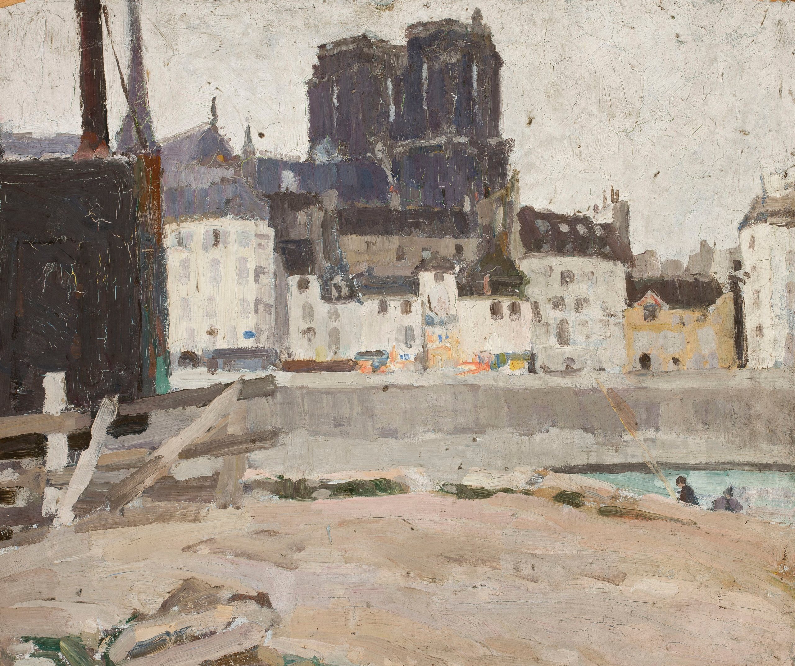 《与巴黎圣母院的风景》（Landscape with Notre-Dame Cathedral）｜塔德乌什·马科夫斯基 Tadeusz Makowski｜1910