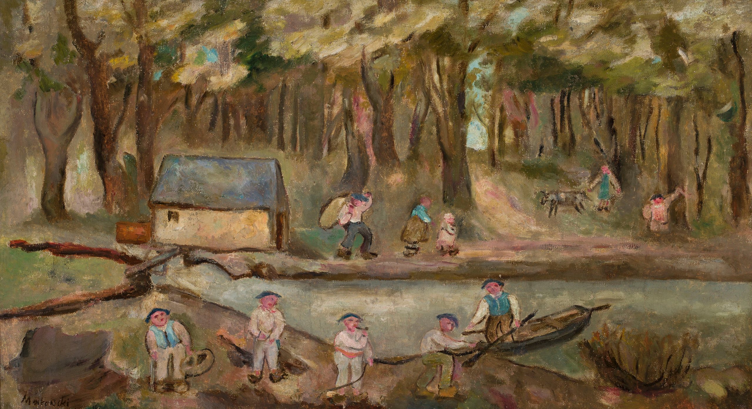 《河边的磨坊》（Mill on the river）｜塔德乌什·马科夫斯基 Tadeusz Makowski｜1917