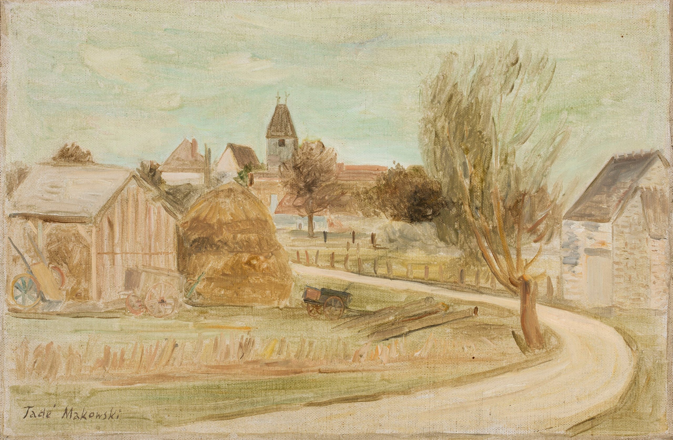 《在村庄的边缘》（On the edge of the village）｜塔德乌什·马科夫斯基 Tadeusz Makowski｜1926