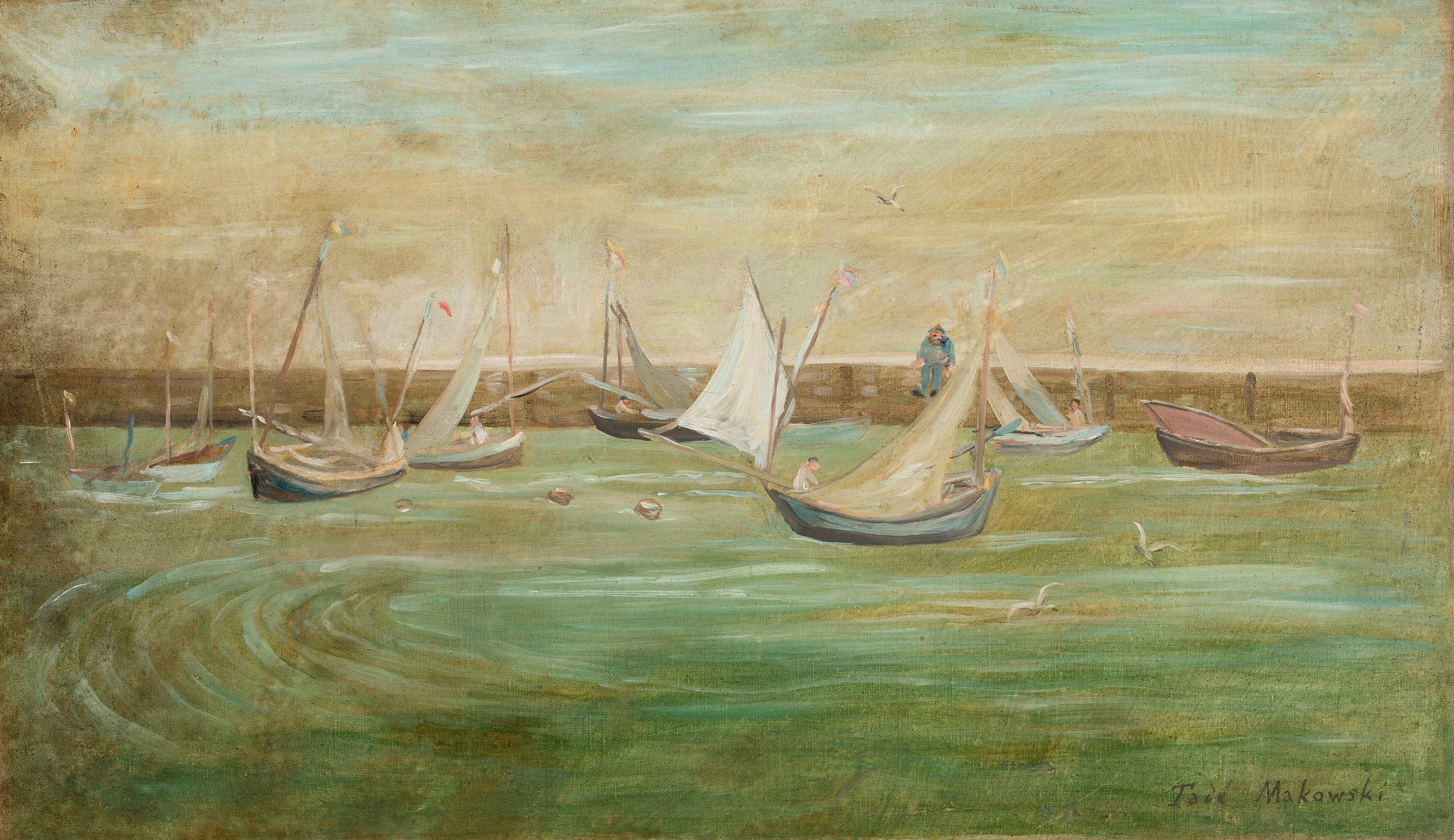 《帆船》（Sailing boats）｜塔德乌什·马科夫斯基 Tadeusz Makowski｜1927