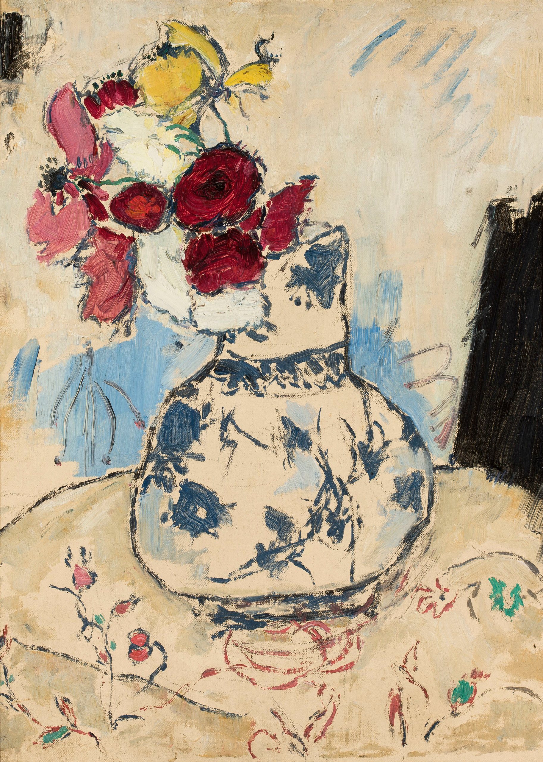 《花瓶里的花》（Flowers in a flower-vase）｜塔德乌什·马科夫斯基 Tadeusz Makowski｜1909