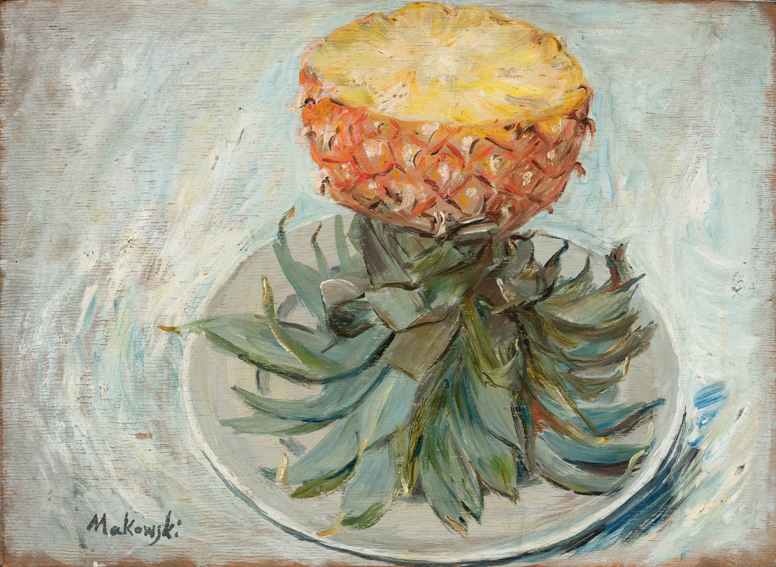 《盘子里的菠萝》（Pineapple on a plate）｜塔德乌什·马科夫斯基 Tadeusz Makowski｜1920