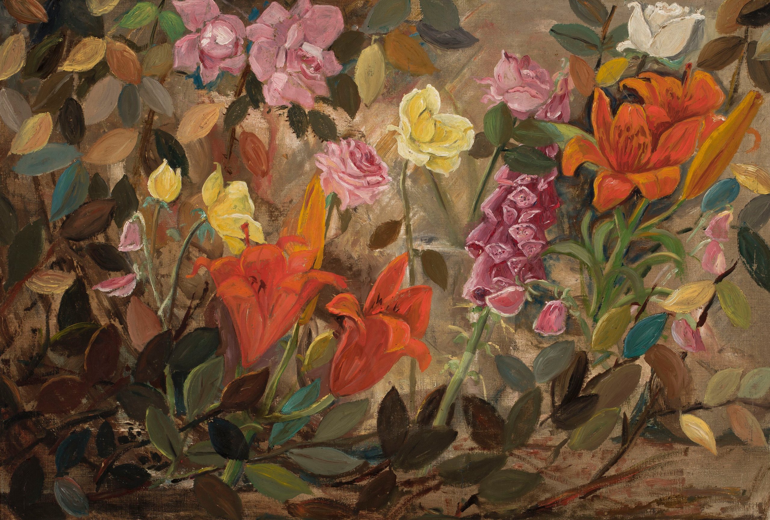 《花园里的花》（Flowers in a garden）｜塔德乌什·马科夫斯基 Tadeusz Makowski｜1920