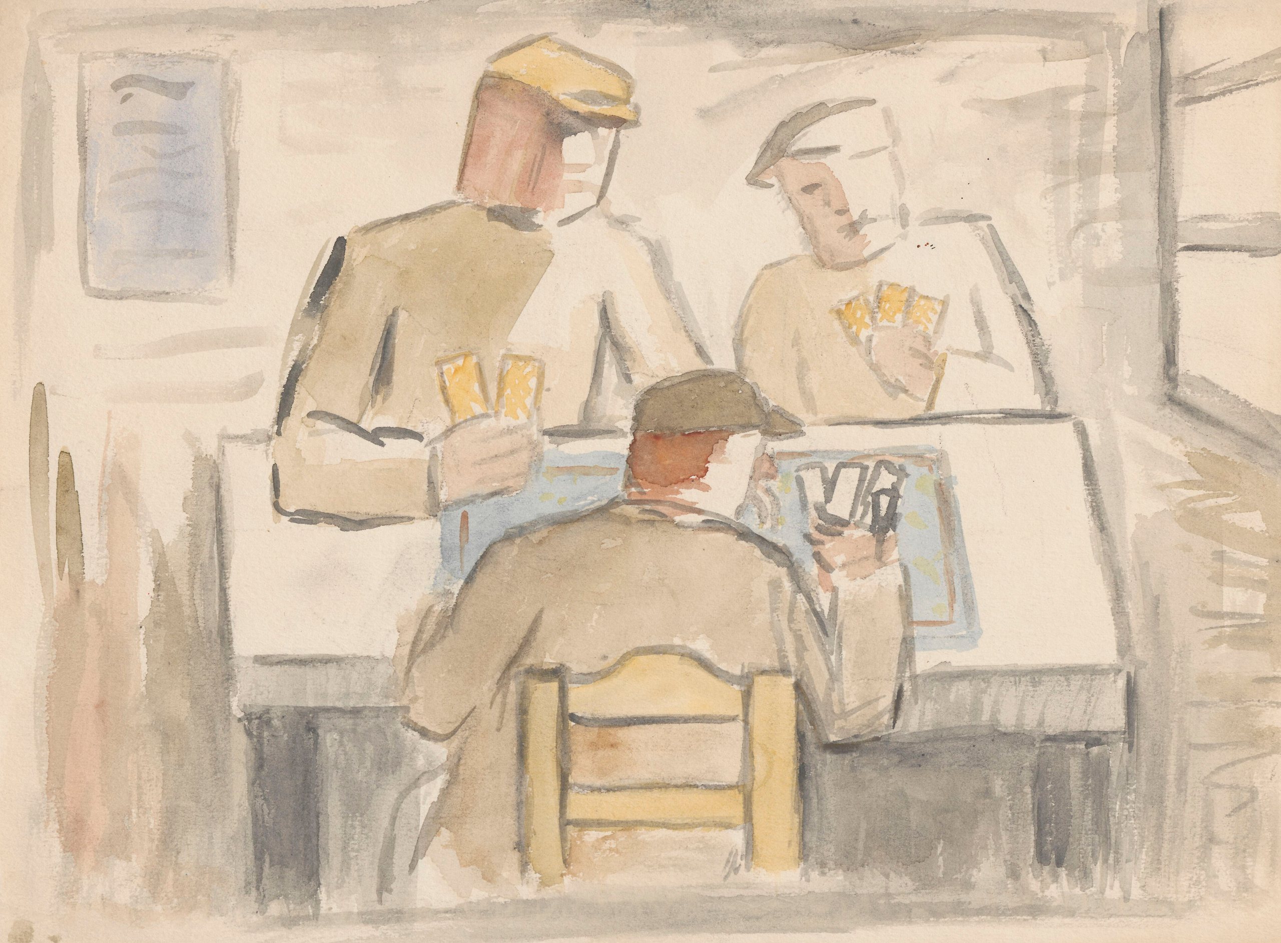 《打牌者》（Card player）｜塔德乌什·马科夫斯基 Tadeusz Makowski｜1932