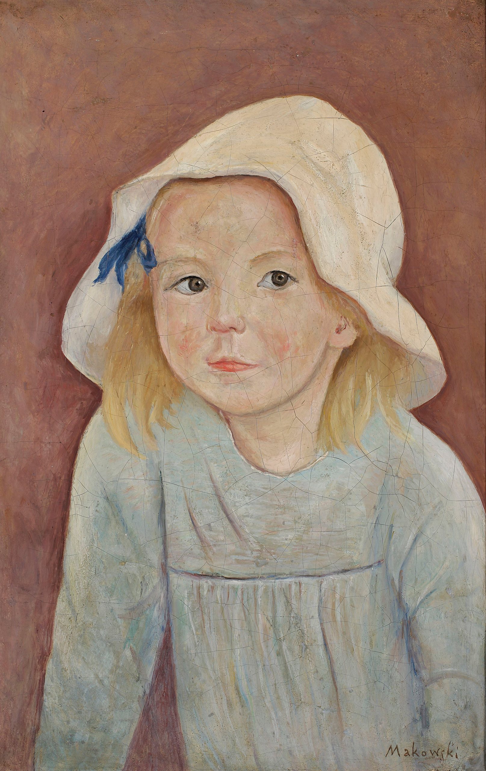 《戴着白帽子的小女孩》（Little girl in a white hat）｜塔德乌什·马科夫斯基 Tadeusz Makowski｜1923