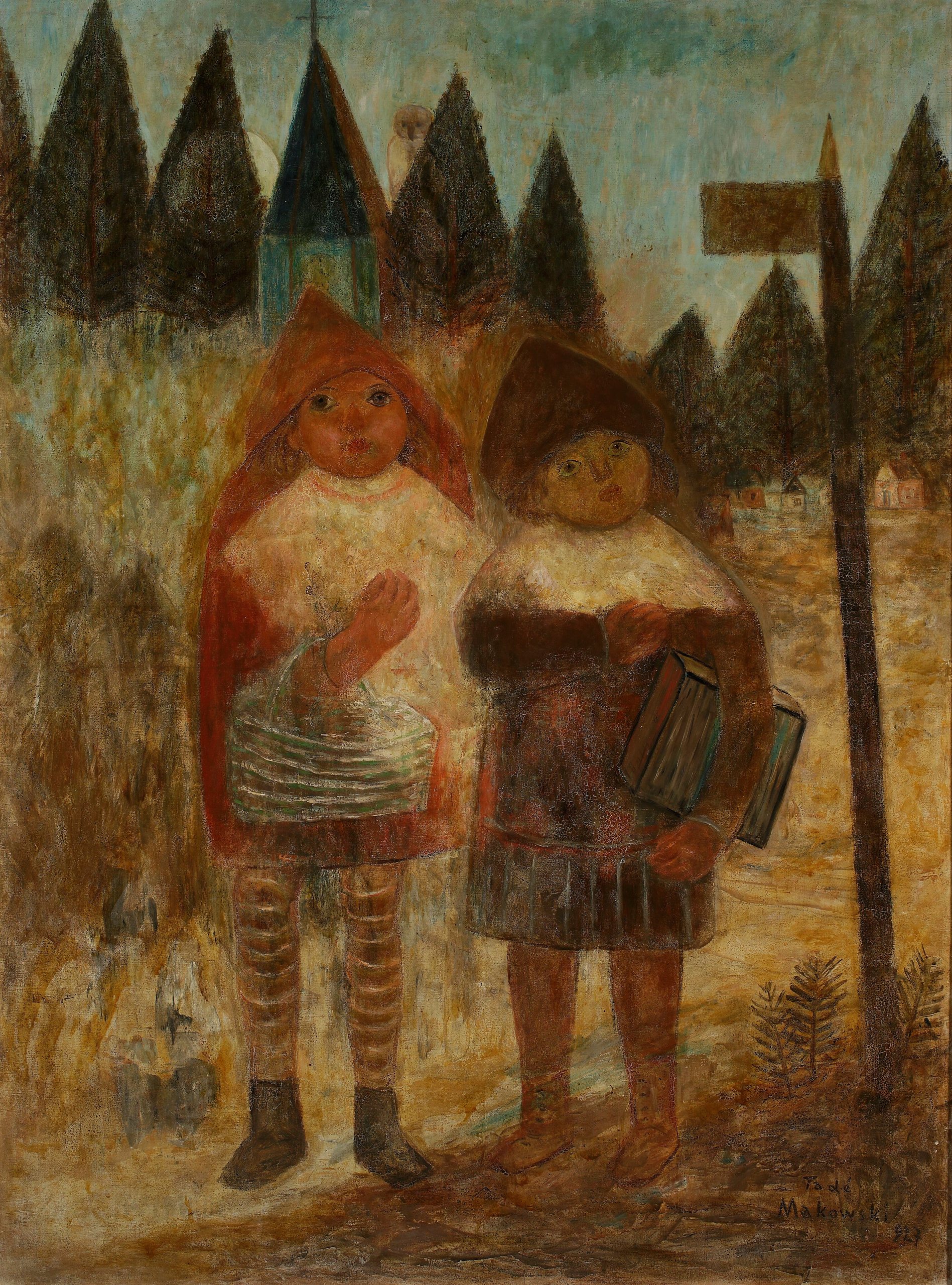 《放学归来》（Return from School）｜塔德乌什·马科夫斯基 Tadeusz Makowski｜1927