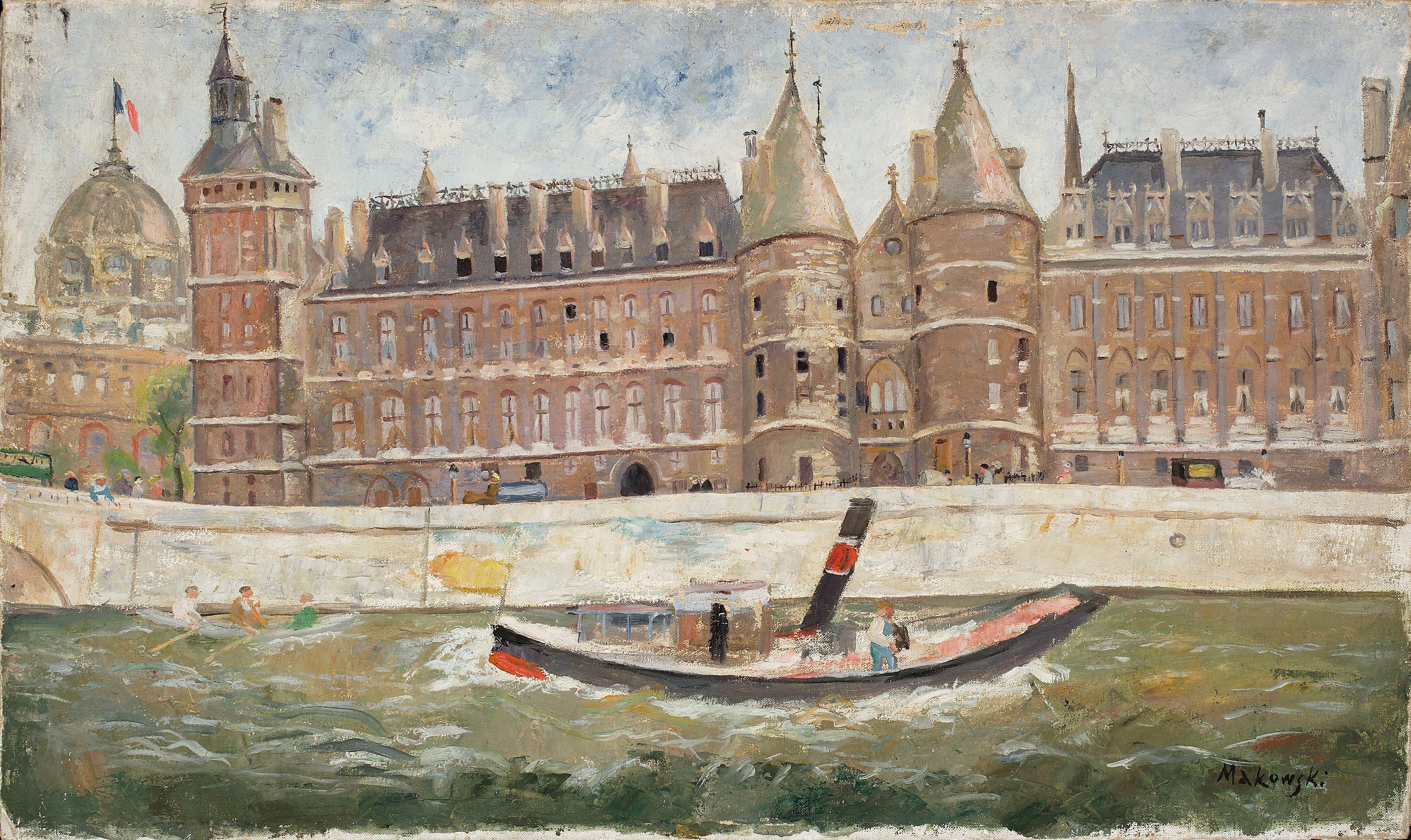 《塞纳河银行》（Bank of the Seine）｜塔德乌什·马科夫斯基 Tadeusz Makowski｜1910