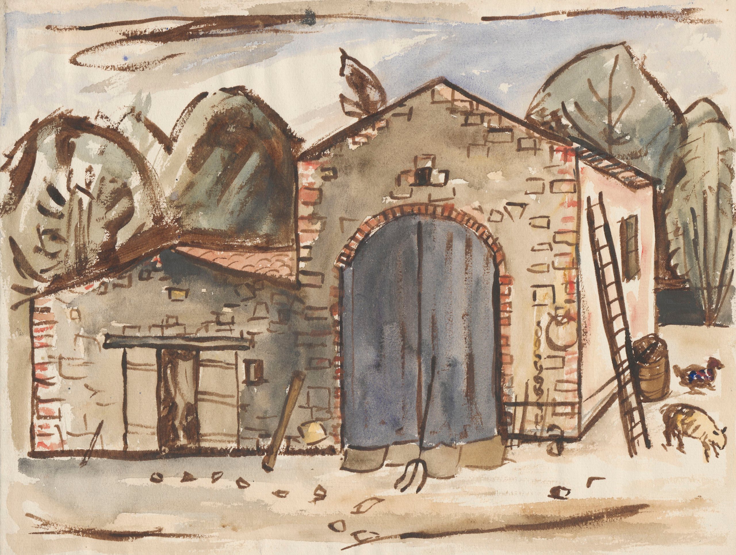 《稳定的》（Stable）｜塔德乌什·马科夫斯基 Tadeusz Makowski｜1932