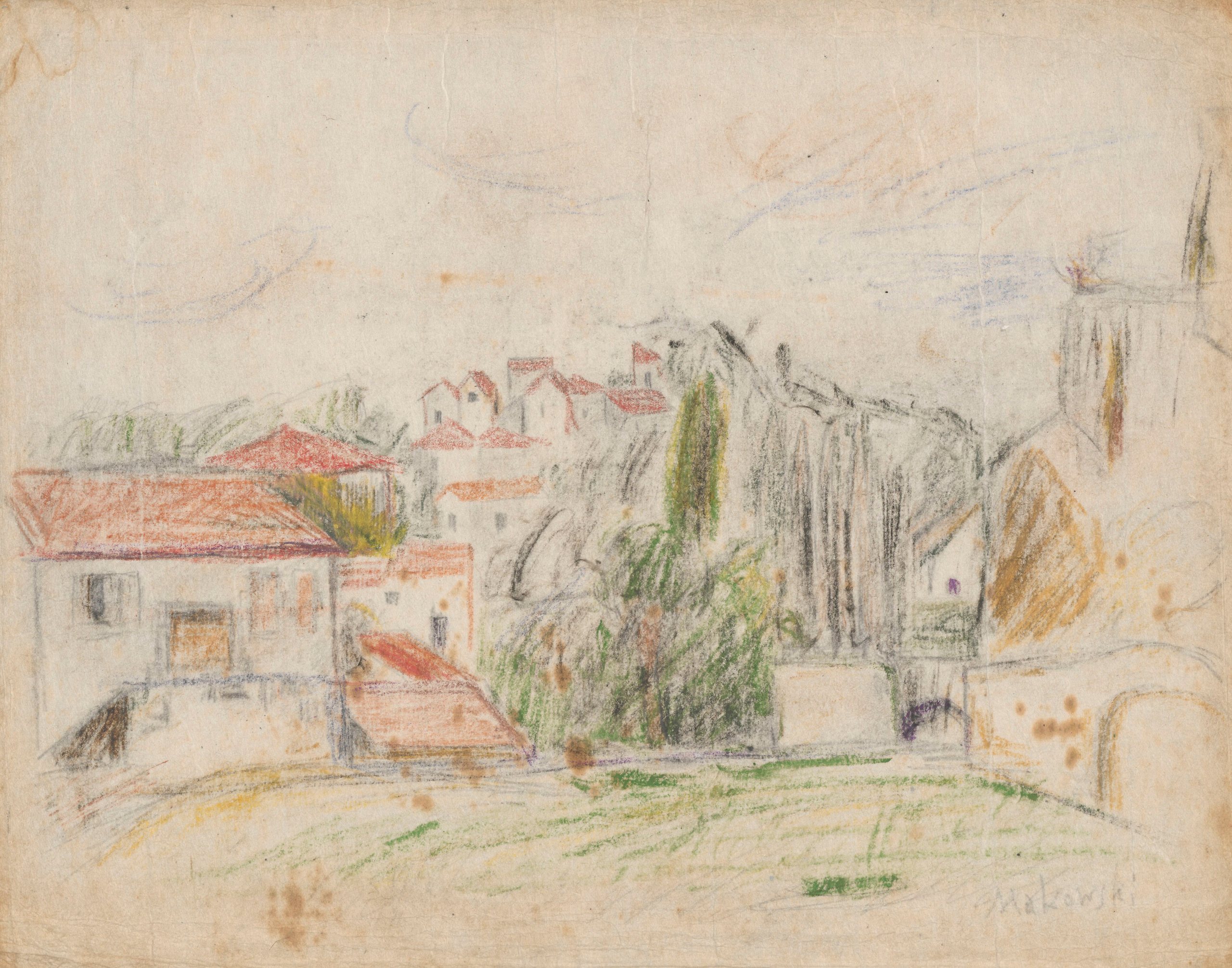 《埃斯帕利景观》（View of Espaly）｜塔德乌什·马科夫斯基 Tadeusz Makowski｜1920
