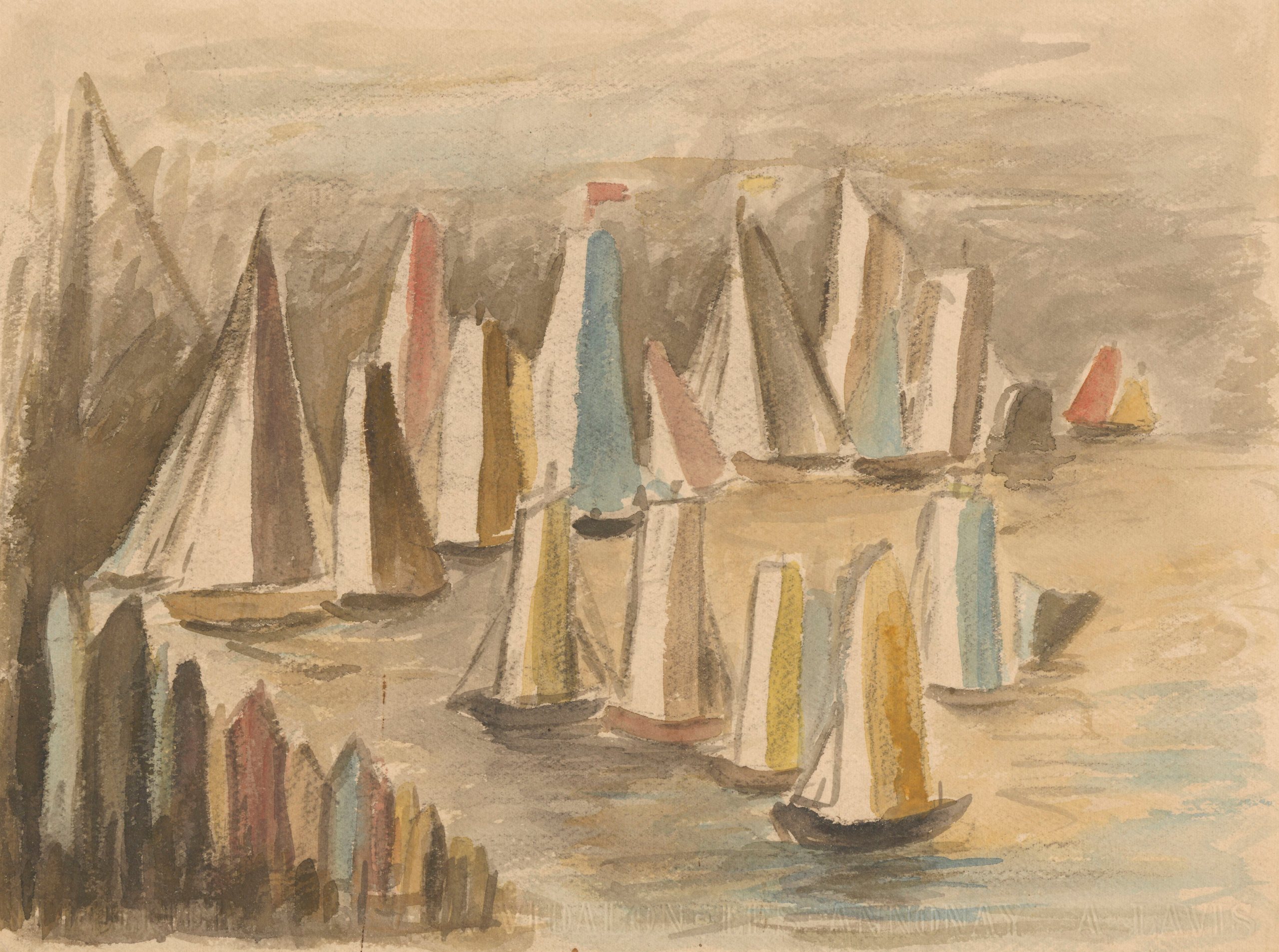 《帆船》（Sailboats）｜塔德乌什·马科夫斯基 Tadeusz Makowski｜1929