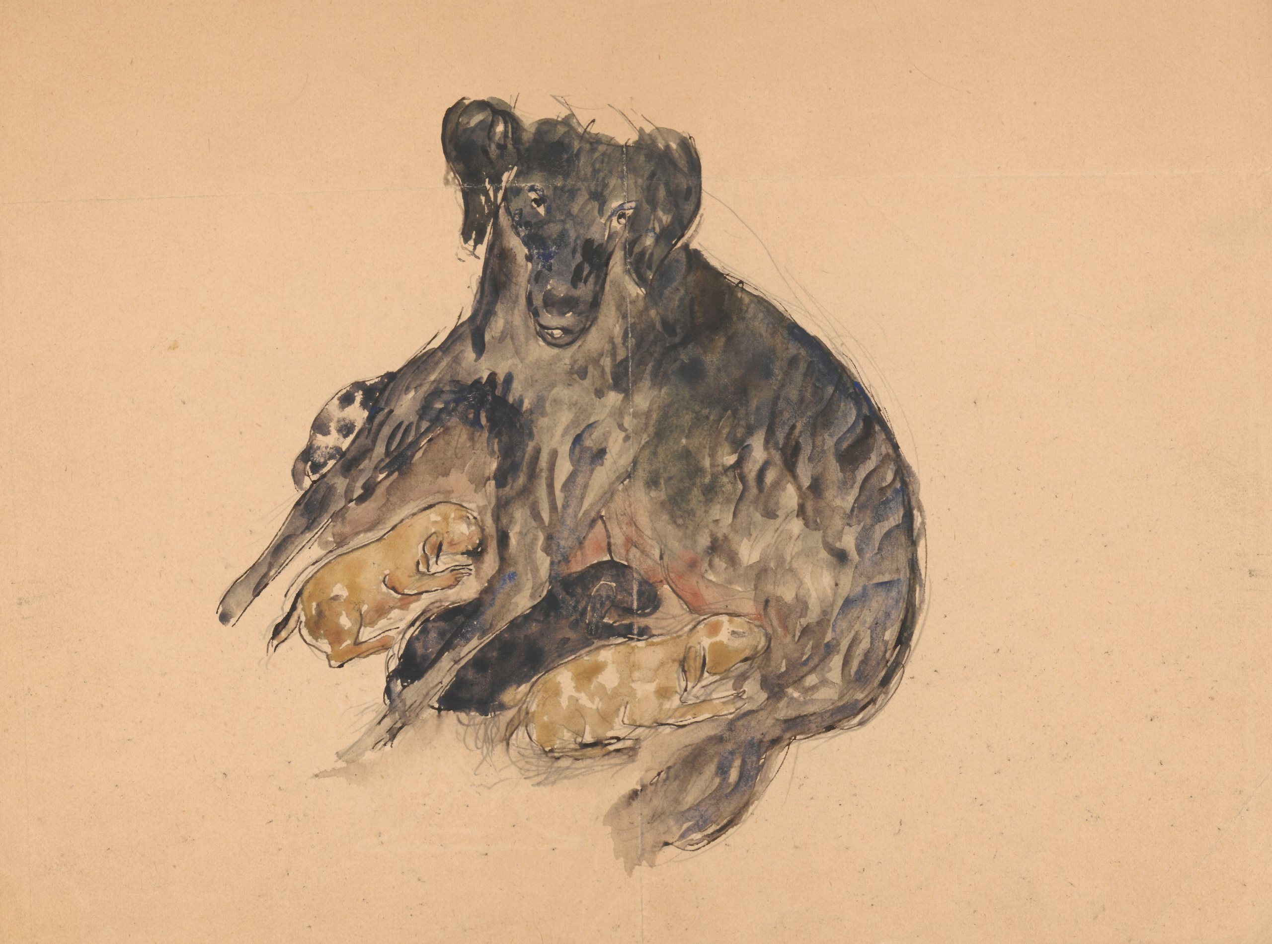 《画作“Notre petite Maline”附在给玛丽亚·密茨凯维奇的信中_》（Drawing 'Notre petite Maline' attached to a letter to Maria Mickiewiczówna_）｜塔德乌什·马科夫斯基 Tadeusz Makowski｜1918
