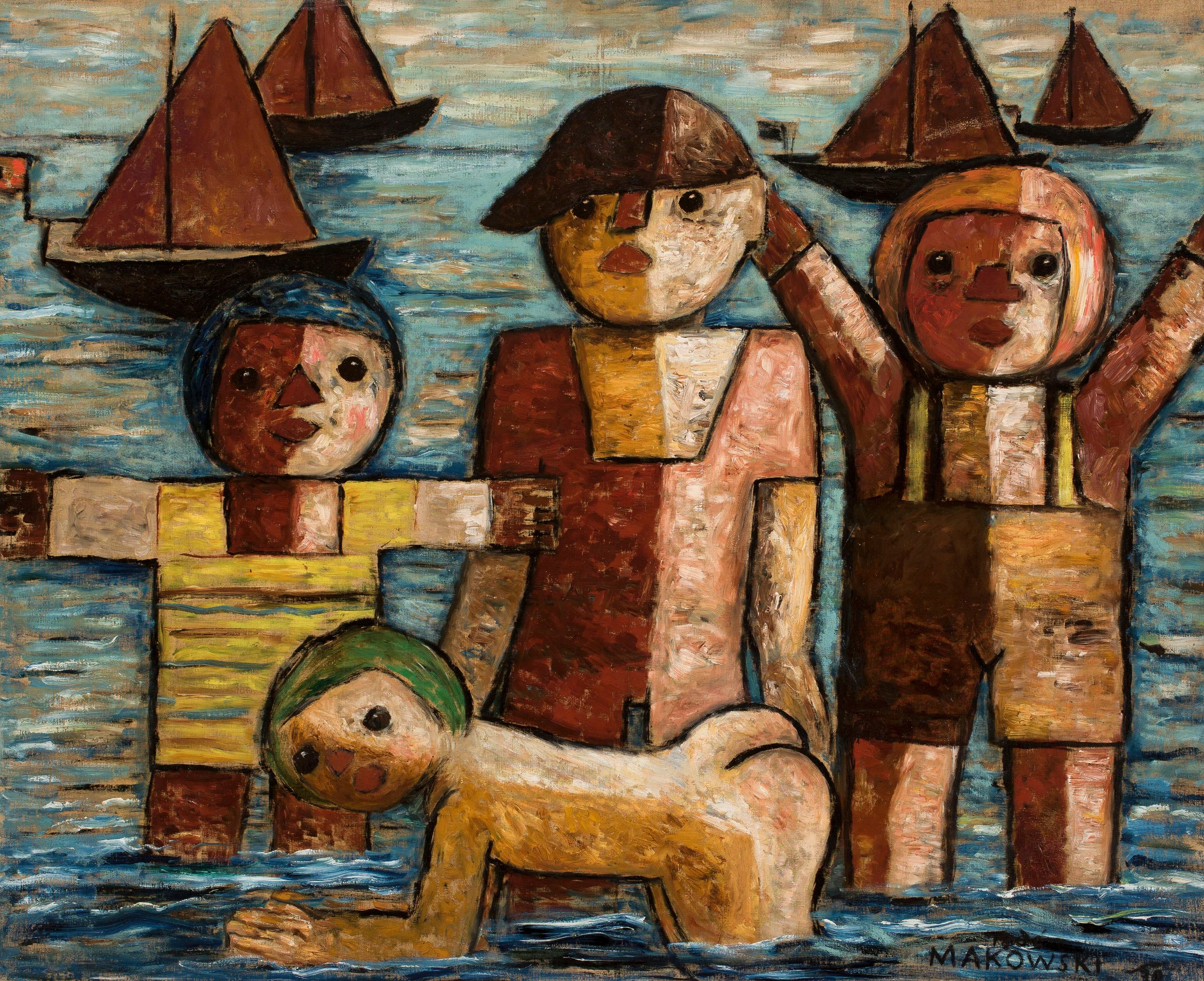 《洗澡》（Bath）｜塔德乌什·马科夫斯基 Tadeusz Makowski｜1930